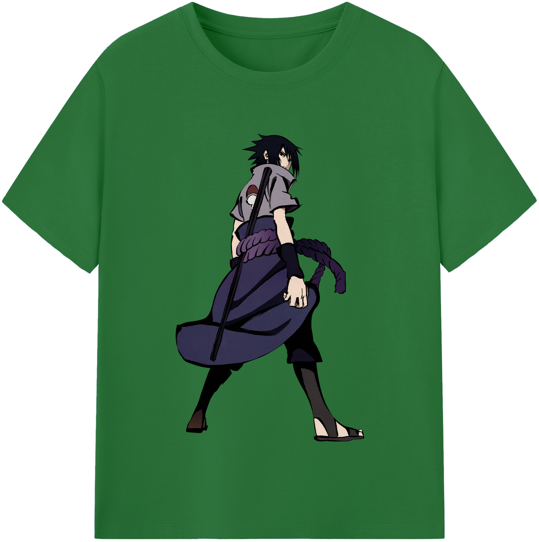 （画像用） NARUTO -ナルト- うちは サスケ Uchiha Sasuke 綿100％半袖Tシャツ（フロントプリント）