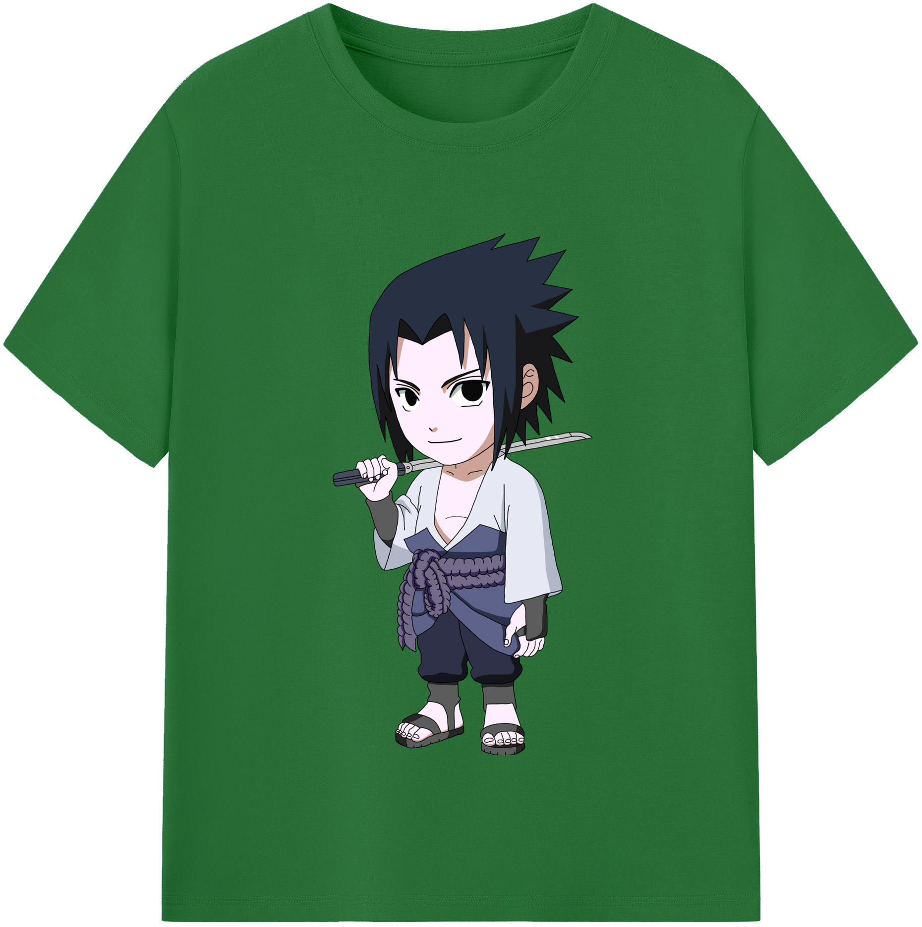 （画像用） NARUTO -ナルト- うちは サスケ Uchiha Sasuke 綿100％半袖Tシャツ（フロントプリント）
