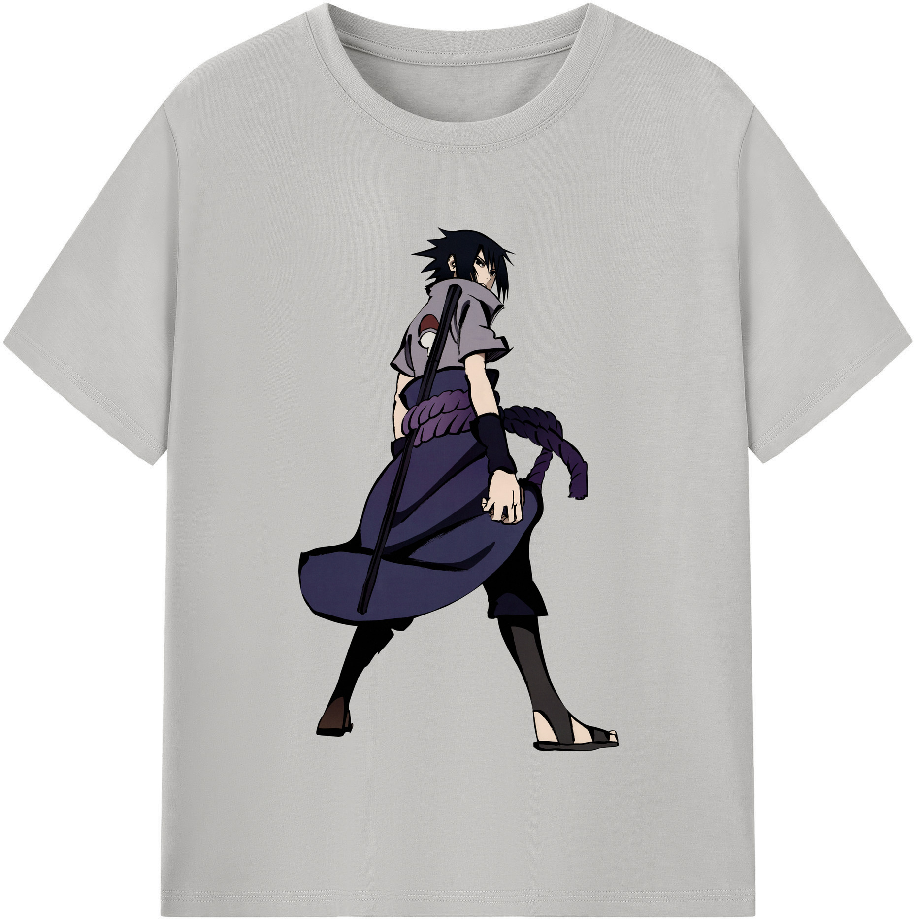 （画像用） NARUTO -ナルト- うちは サスケ Uchiha Sasuke 綿100％半袖Tシャツ（フロントプリント）