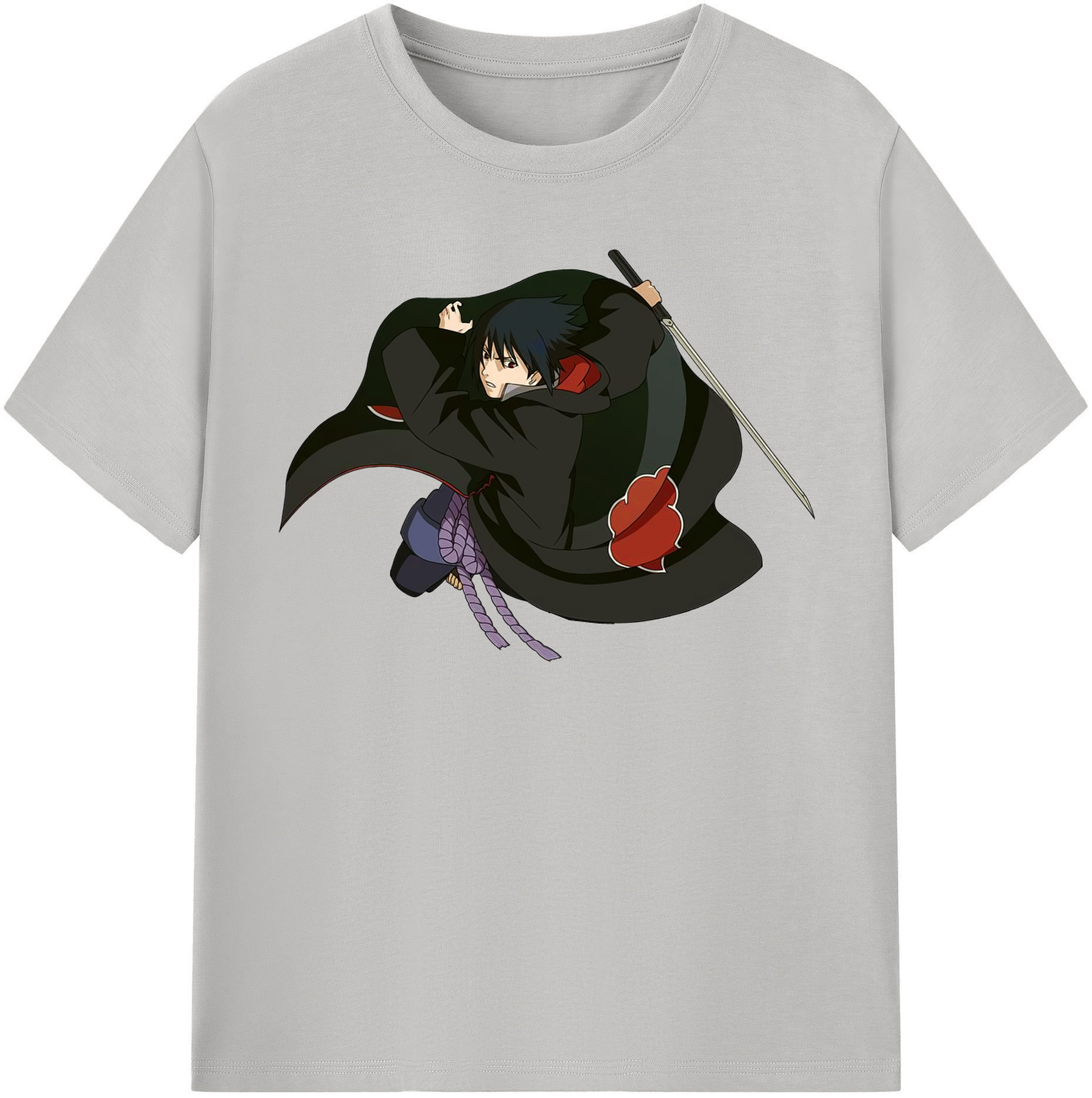 （画像用） NARUTO -ナルト- うちは サスケ Uchiha Sasuke 綿100％半袖Tシャツ（フロントプリント）