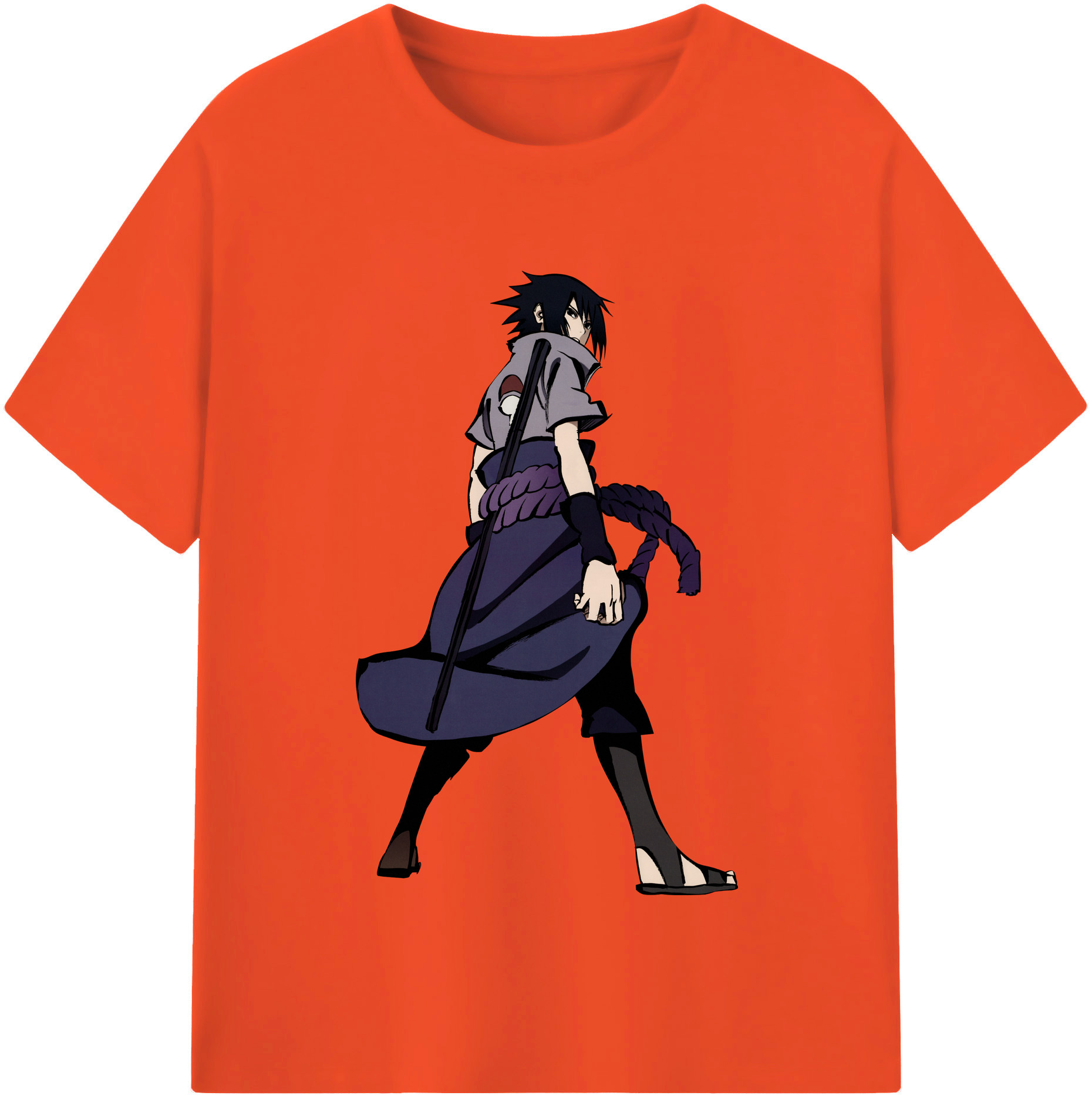 （画像用） NARUTO -ナルト- うちは サスケ Uchiha Sasuke 綿100％半袖Tシャツ（フロントプリント）