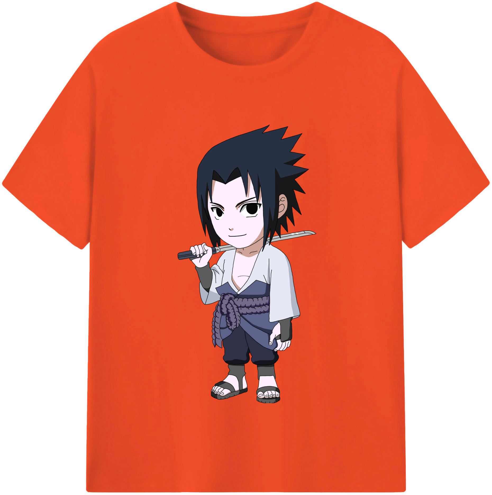 （画像用） NARUTO -ナルト- うちは サスケ Uchiha Sasuke 綿100％半袖Tシャツ（フロントプリント）