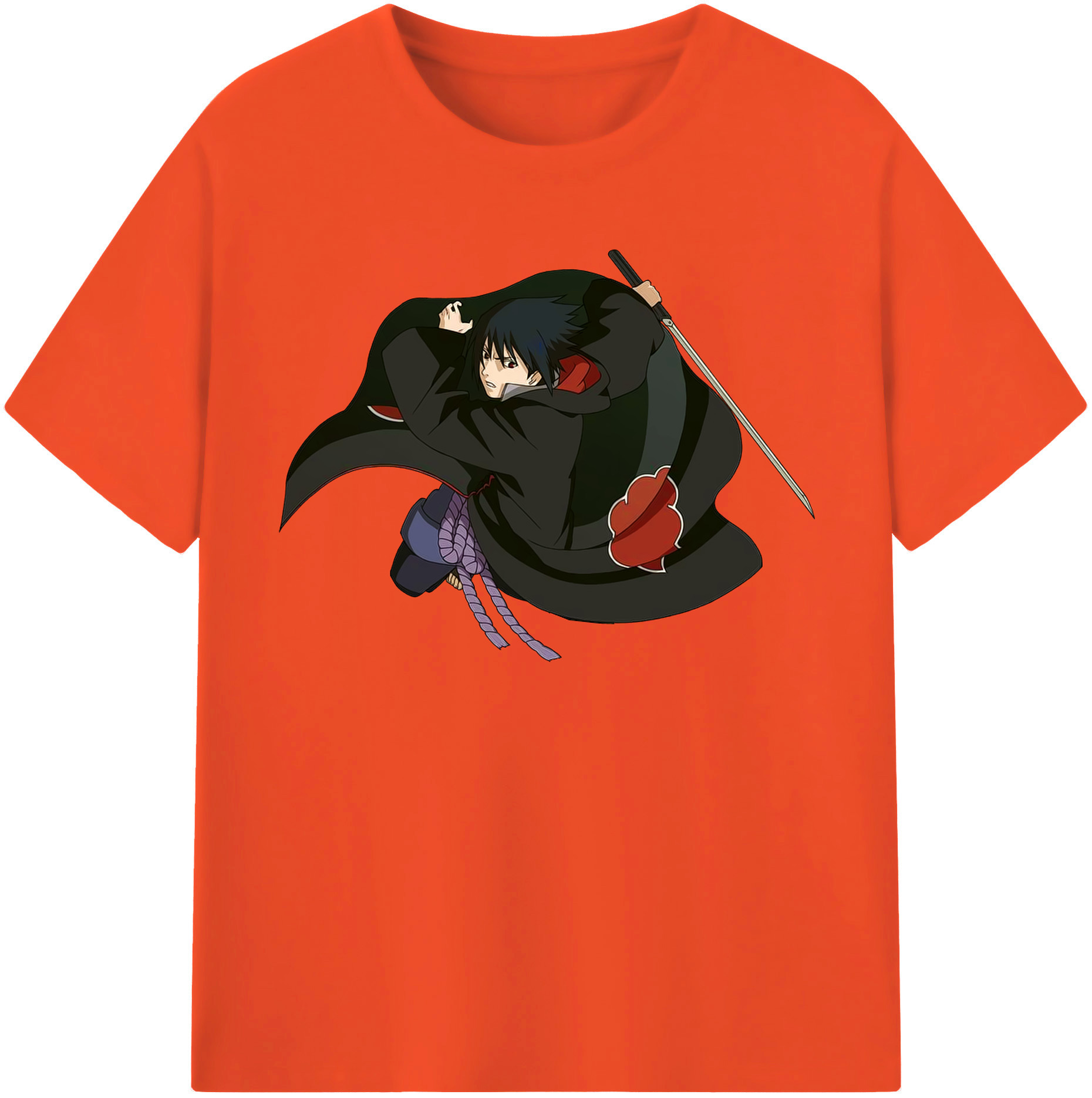 （画像用） NARUTO -ナルト- うちは サスケ Uchiha Sasuke 綿100％半袖Tシャツ（フロントプリント）