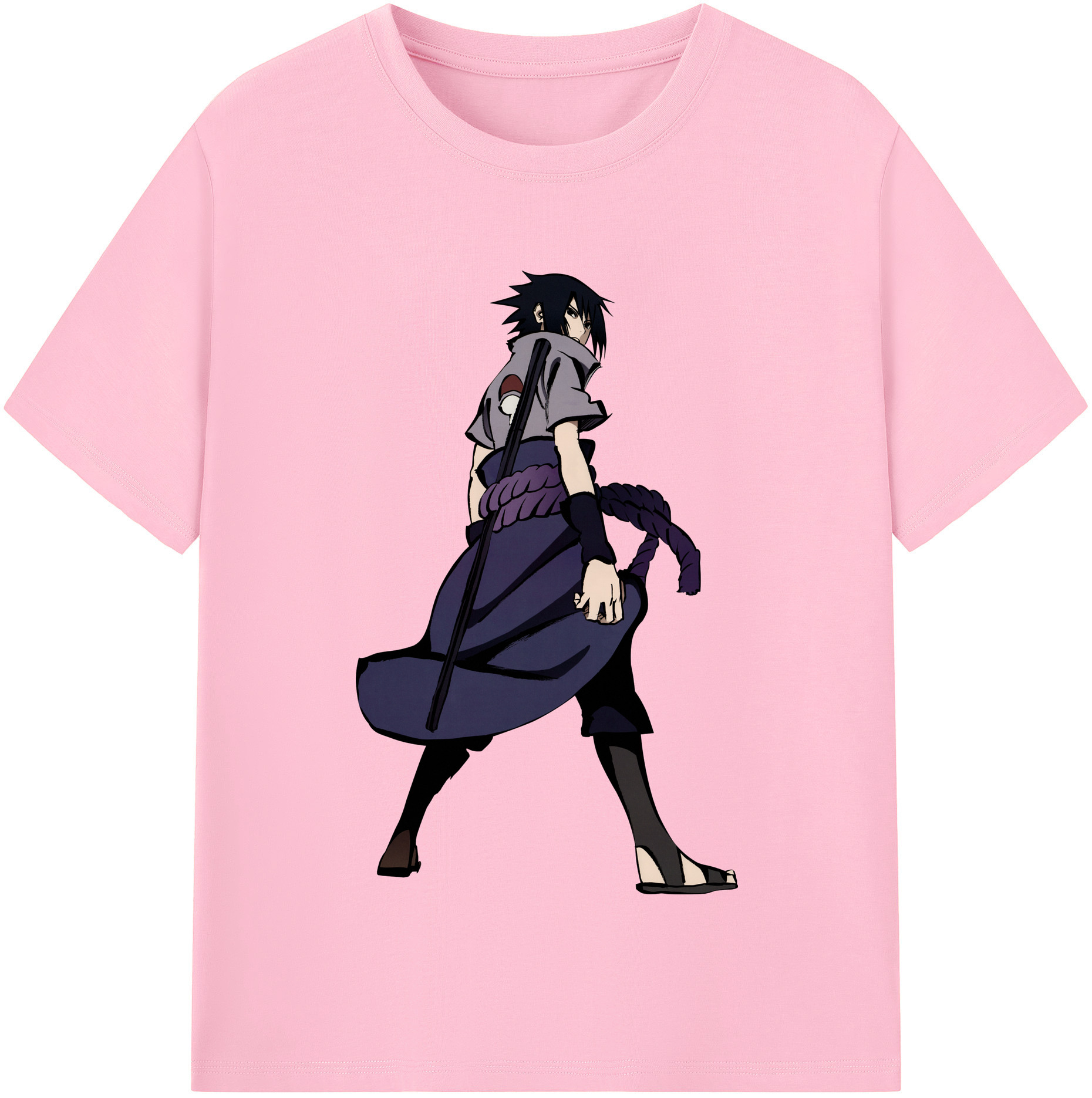 （画像用） NARUTO -ナルト- うちは サスケ Uchiha Sasuke 綿100％半袖Tシャツ（フロントプリント）