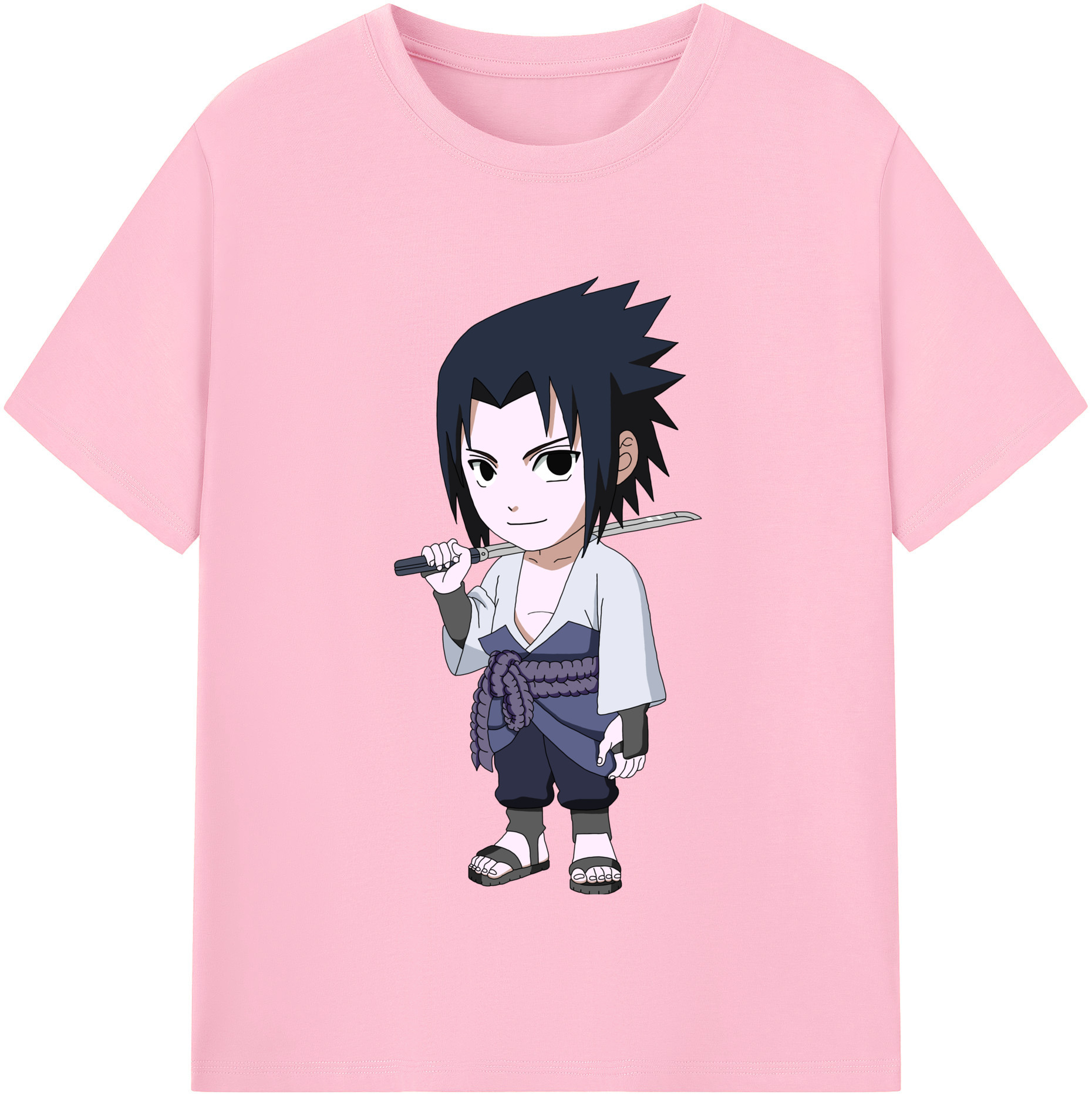 （画像用） NARUTO -ナルト- うちは サスケ Uchiha Sasuke 綿100％半袖Tシャツ（フロントプリント）