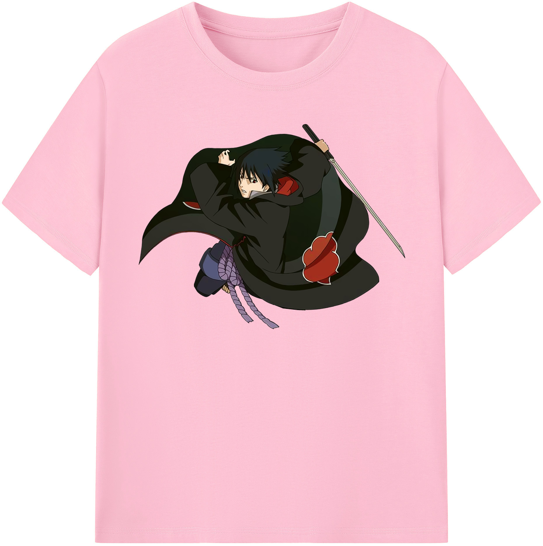 （画像用） NARUTO -ナルト- うちは サスケ Uchiha Sasuke 綿100％半袖Tシャツ（フロントプリント）