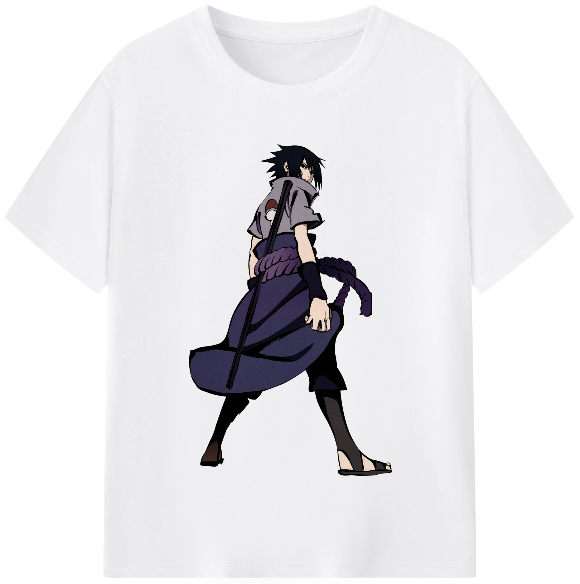 （画像用） NARUTO -ナルト- うちは サスケ Uchiha Sasuke 綿100％半袖Tシャツ（フロントプリント）