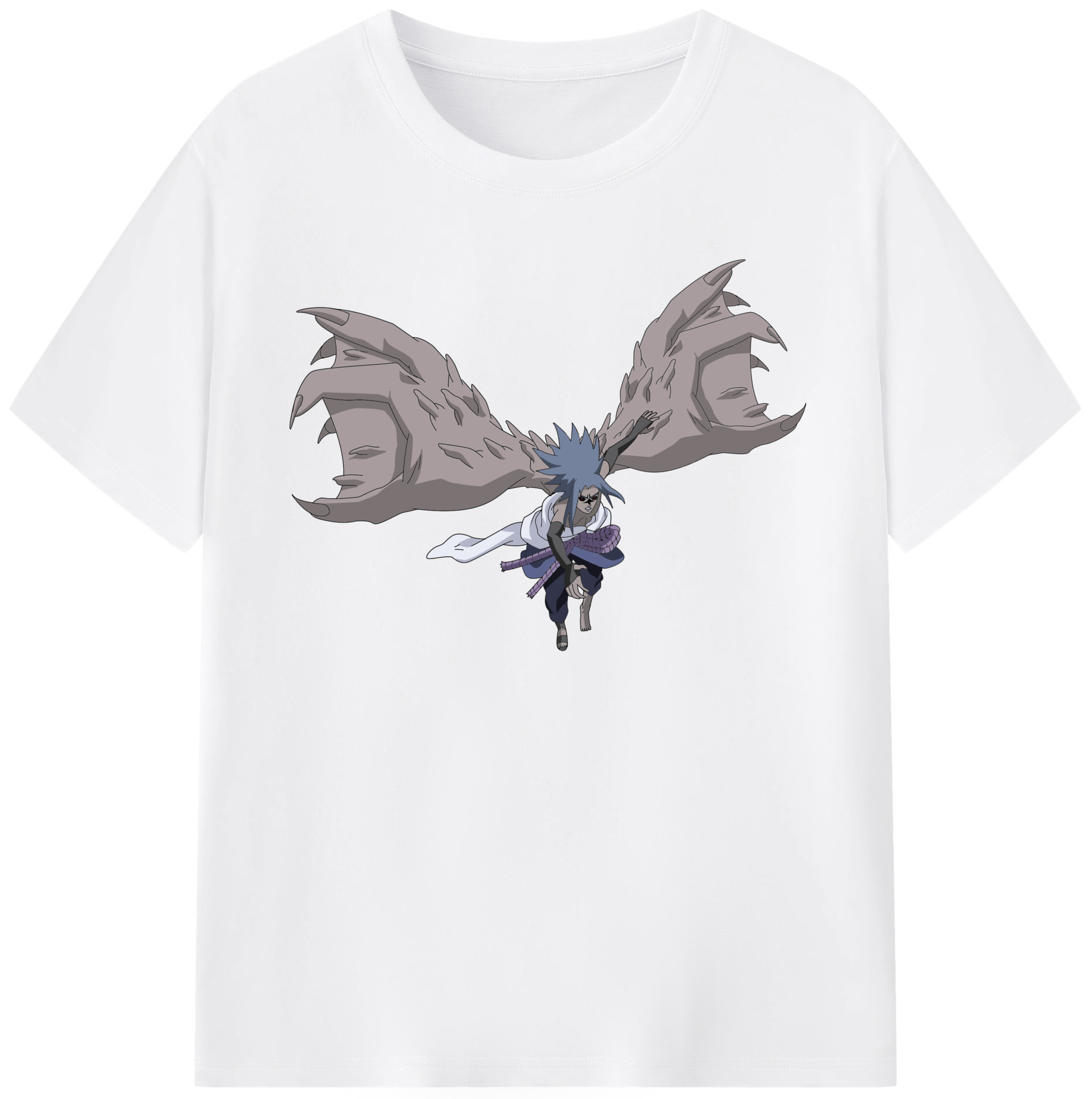 （画像用） NARUTO -ナルト- うちは サスケ Uchiha Sasuke 綿100％半袖Tシャツ（フロントプリント）
