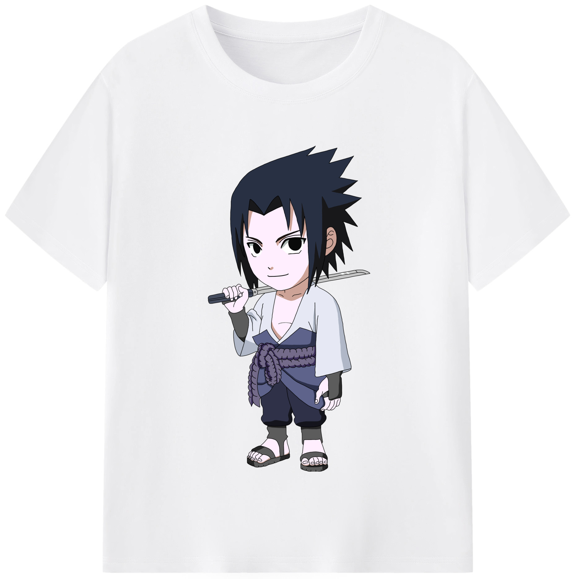 （画像用） NARUTO -ナルト- うちは サスケ Uchiha Sasuke 綿100％半袖Tシャツ（フロントプリント）