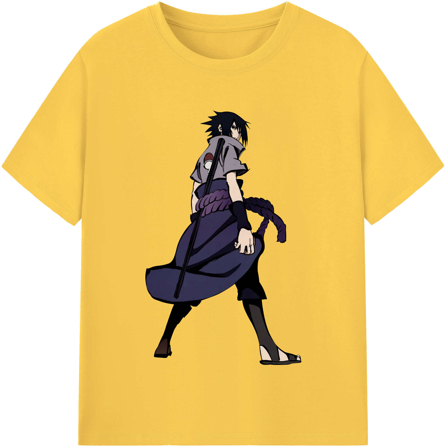 （画像用） NARUTO -ナルト- うちは サスケ Uchiha Sasuke 綿100％半袖Tシャツ（フロントプリント）