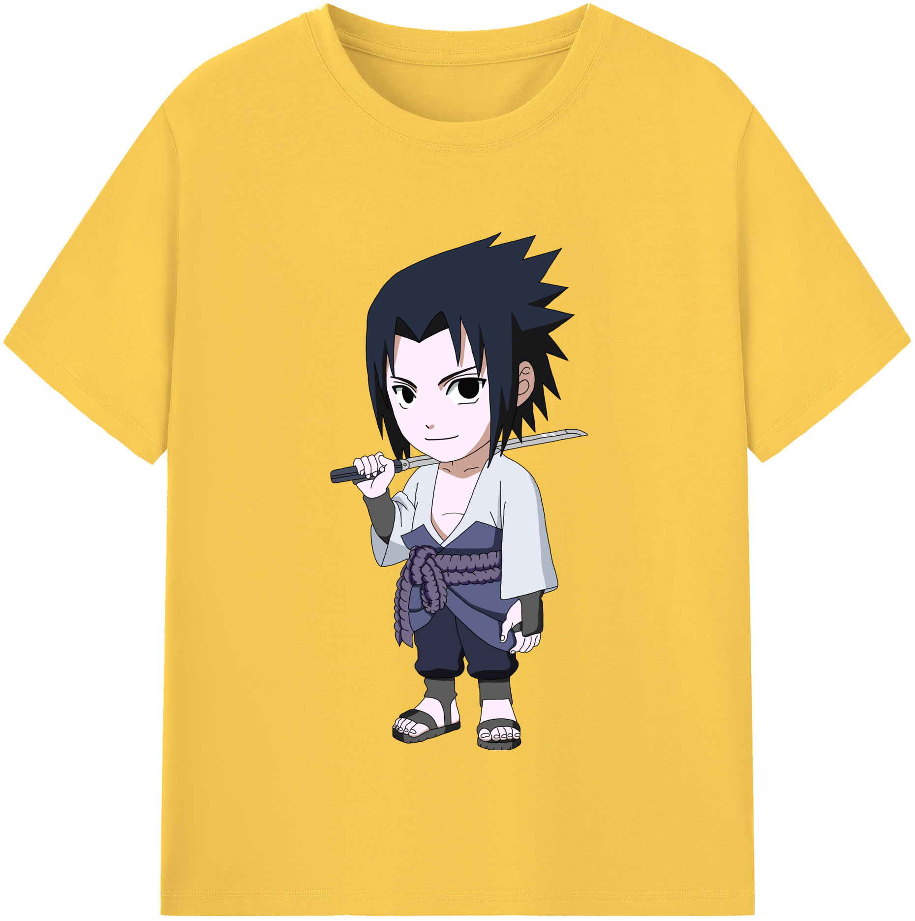 （画像用） NARUTO -ナルト- うちは サスケ Uchiha Sasuke 綿100％半袖Tシャツ（フロントプリント）
