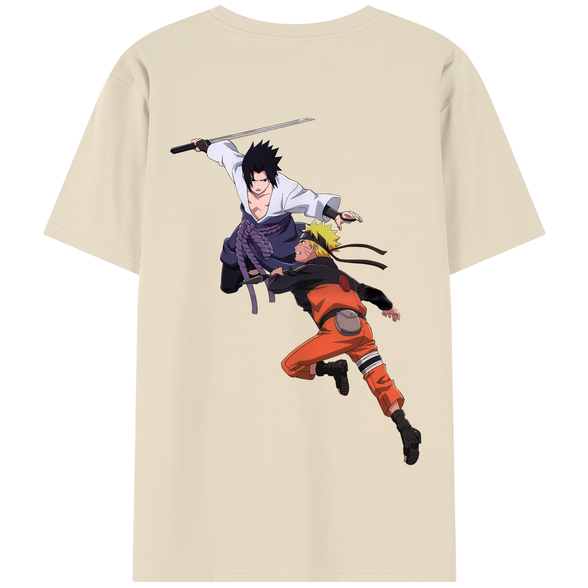 （画像用） NARUTO -ナルト- うちは サスケ Uchiha Sasuke 綿100％半袖Tシャツ（背面プリント）