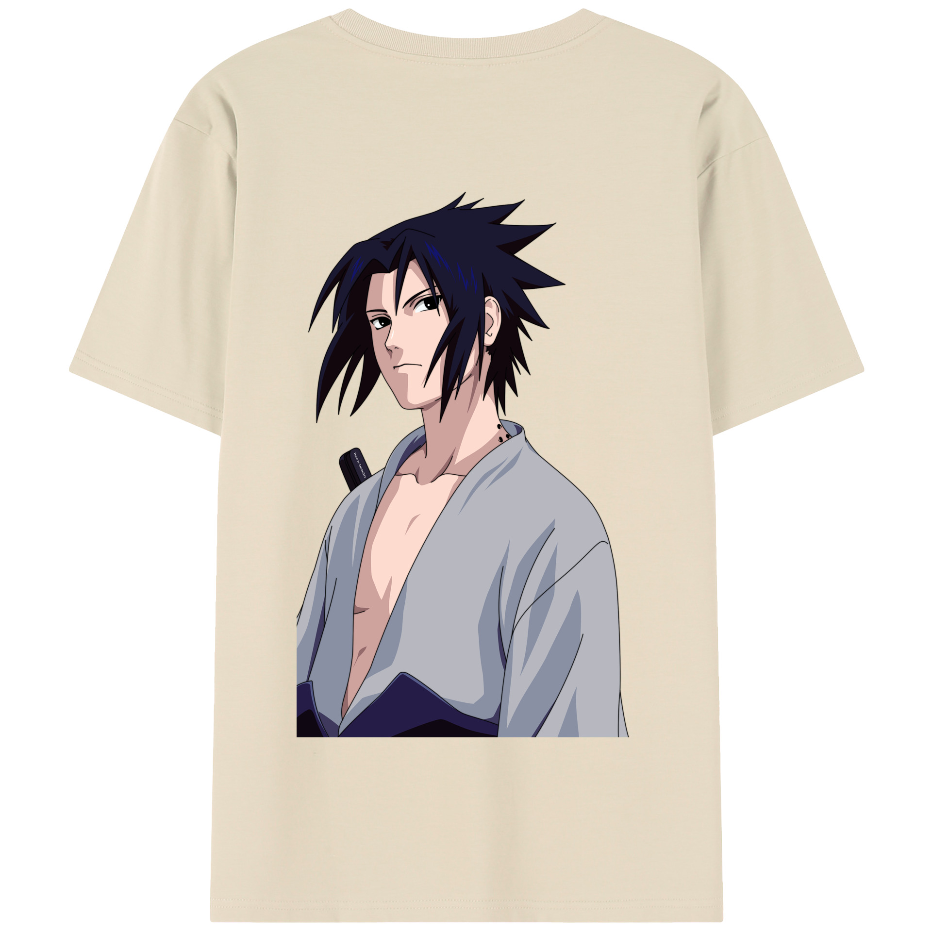 （画像用） NARUTO -ナルト- うちは サスケ Uchiha Sasuke 綿100％半袖Tシャツ（背面プリント）