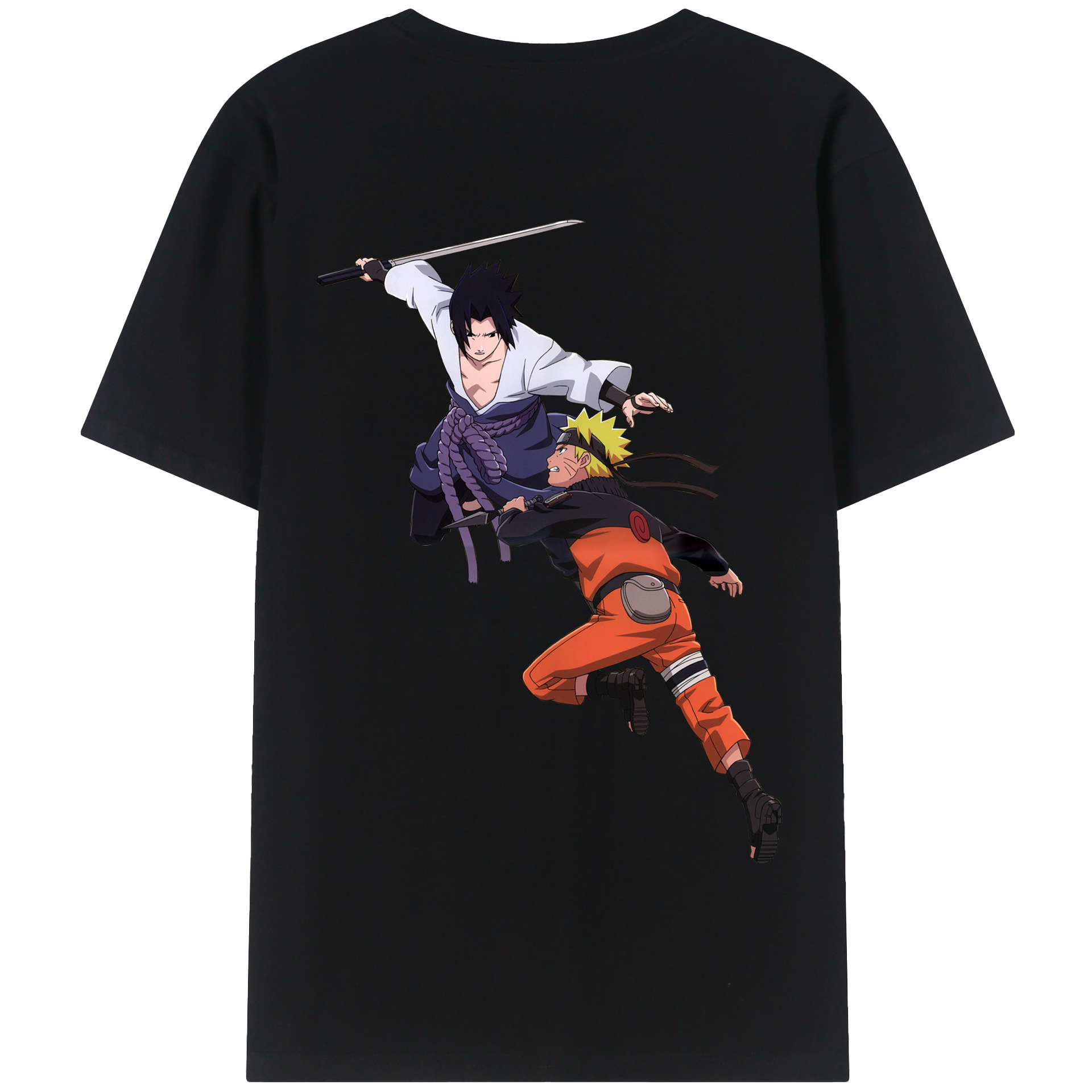 （画像用） NARUTO -ナルト- うちは サスケ Uchiha Sasuke 綿100％半袖Tシャツ（背面プリント）