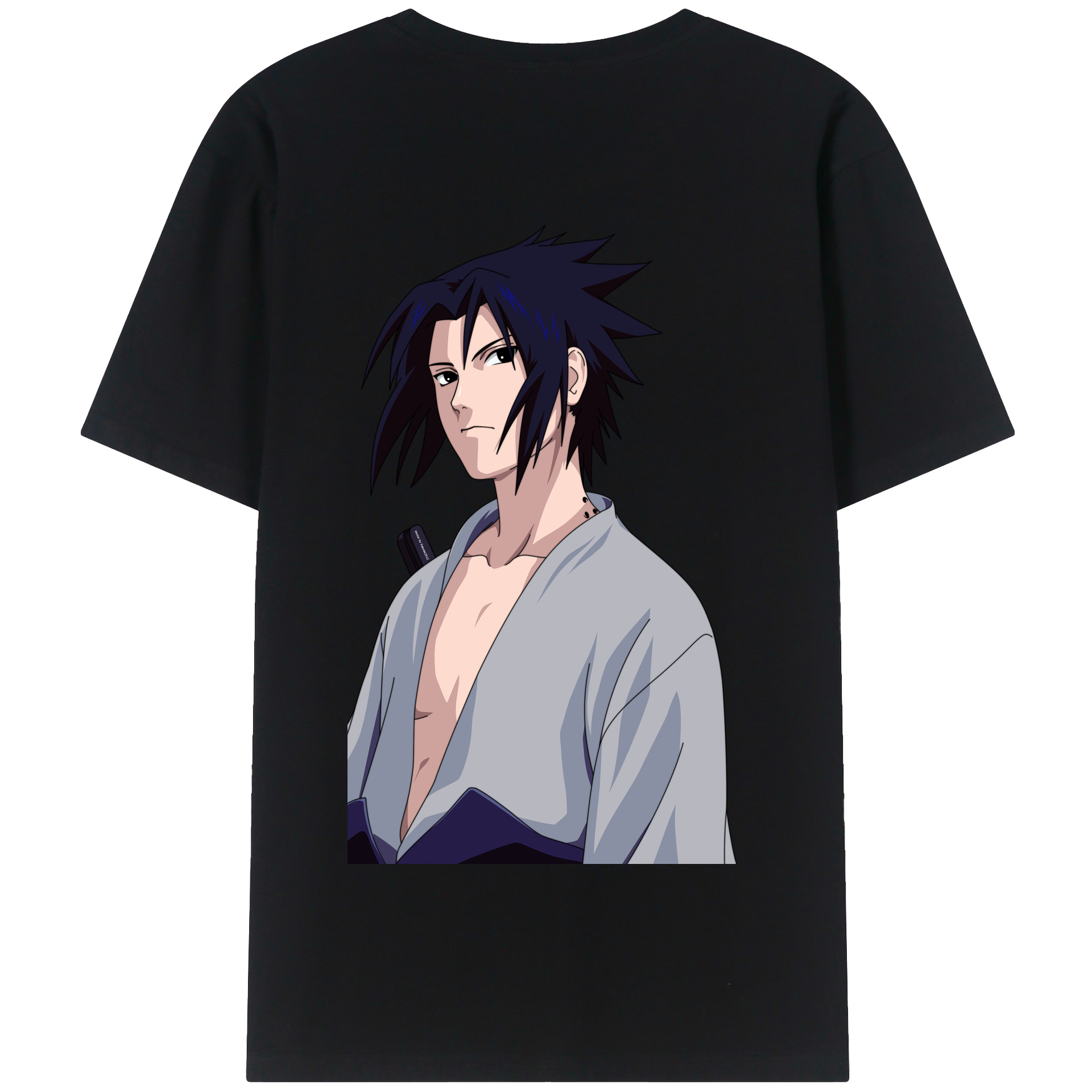 （画像用） NARUTO -ナルト- うちは サスケ Uchiha Sasuke 綿100％半袖Tシャツ（背面プリント）