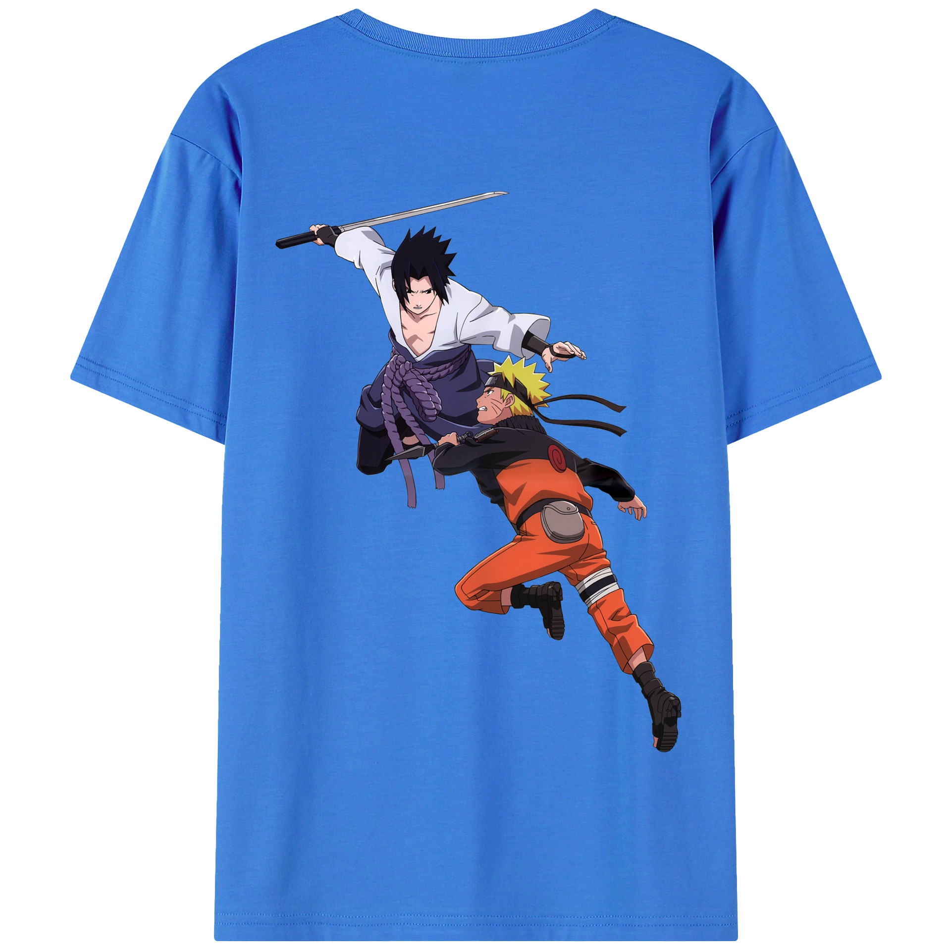 （画像用） NARUTO -ナルト- うちは サスケ Uchiha Sasuke 綿100％半袖Tシャツ（背面プリント）