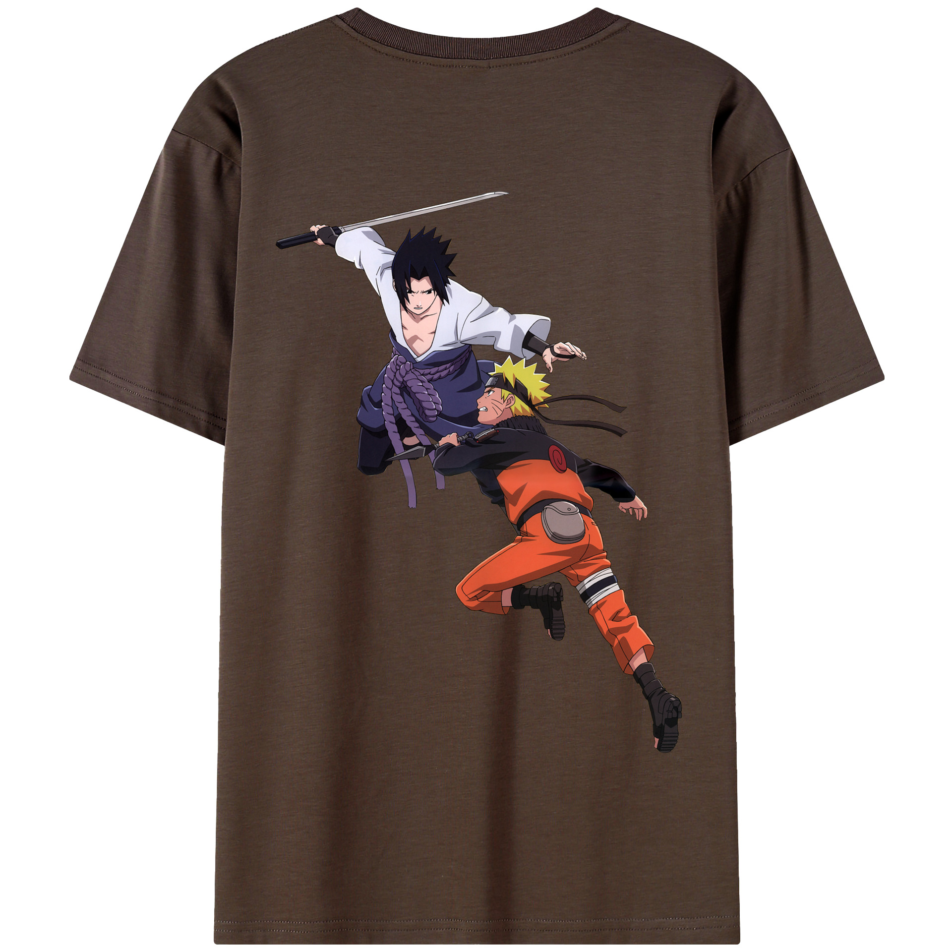 （画像用） NARUTO -ナルト- うちは サスケ Uchiha Sasuke 綿100％半袖Tシャツ（背面プリント）
