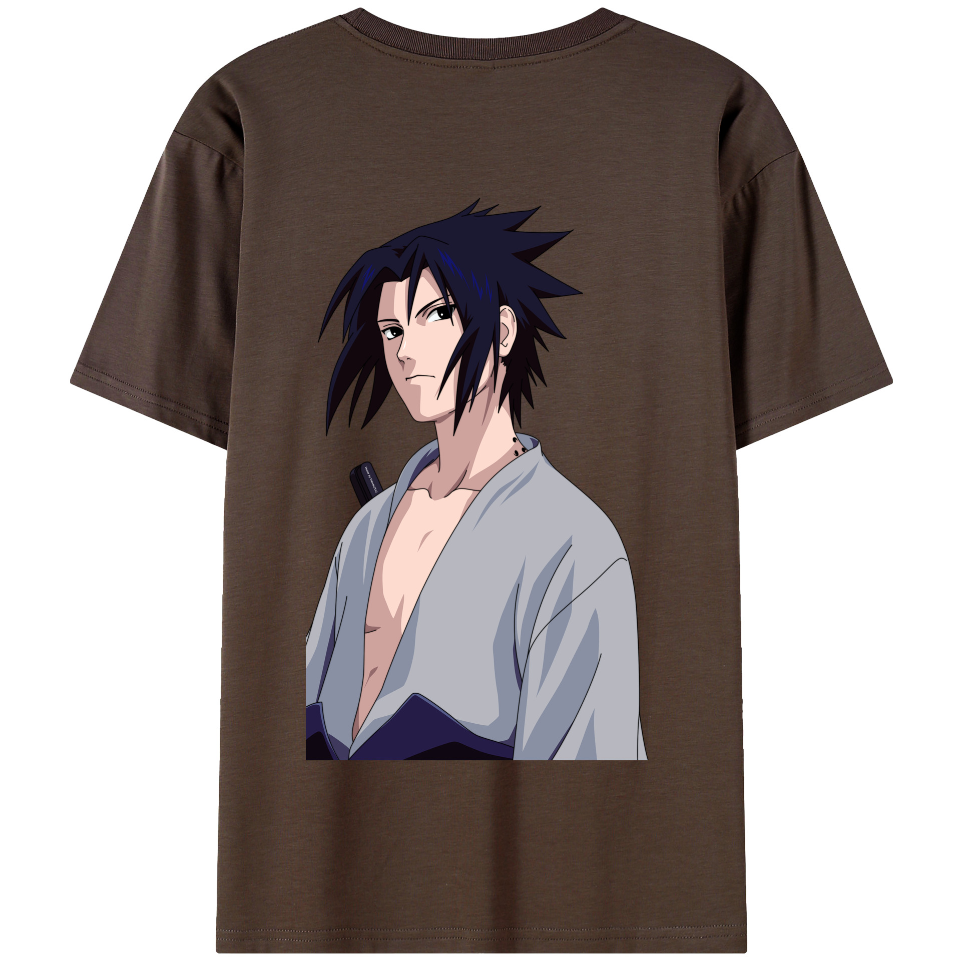 （画像用） NARUTO -ナルト- うちは サスケ Uchiha Sasuke 綿100％半袖Tシャツ（背面プリント）