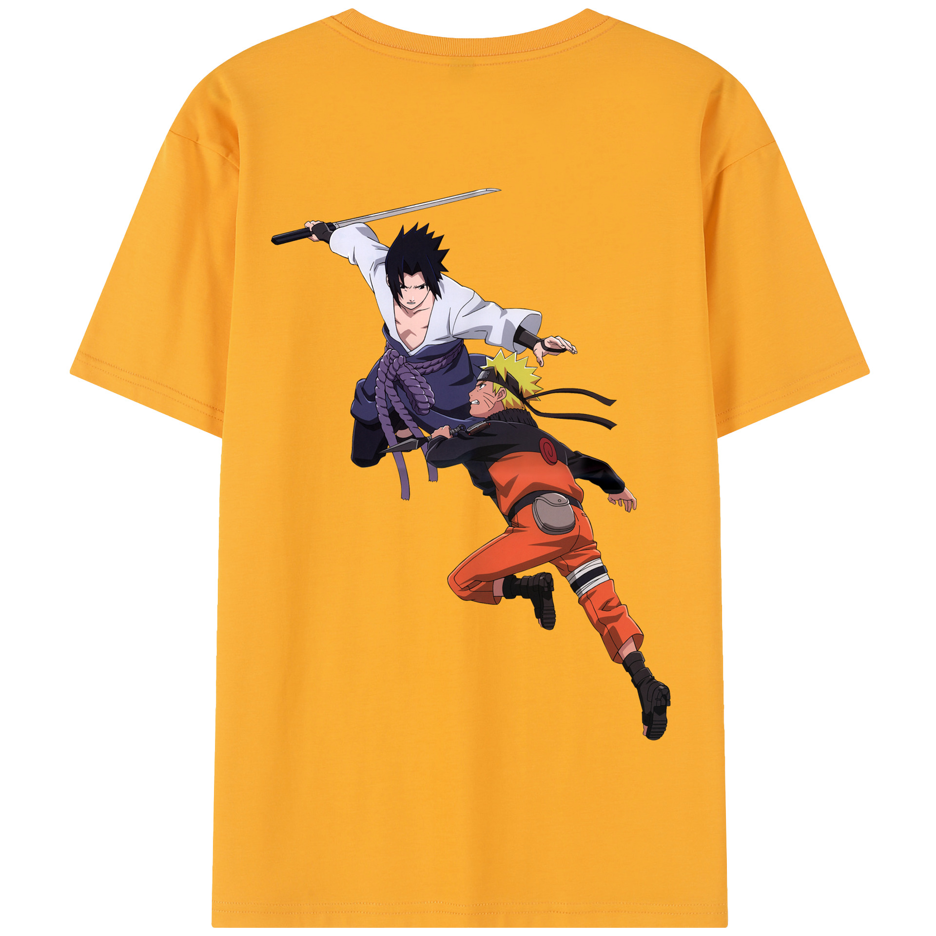 （画像用） NARUTO -ナルト- うちは サスケ Uchiha Sasuke 綿100％半袖Tシャツ（背面プリント）