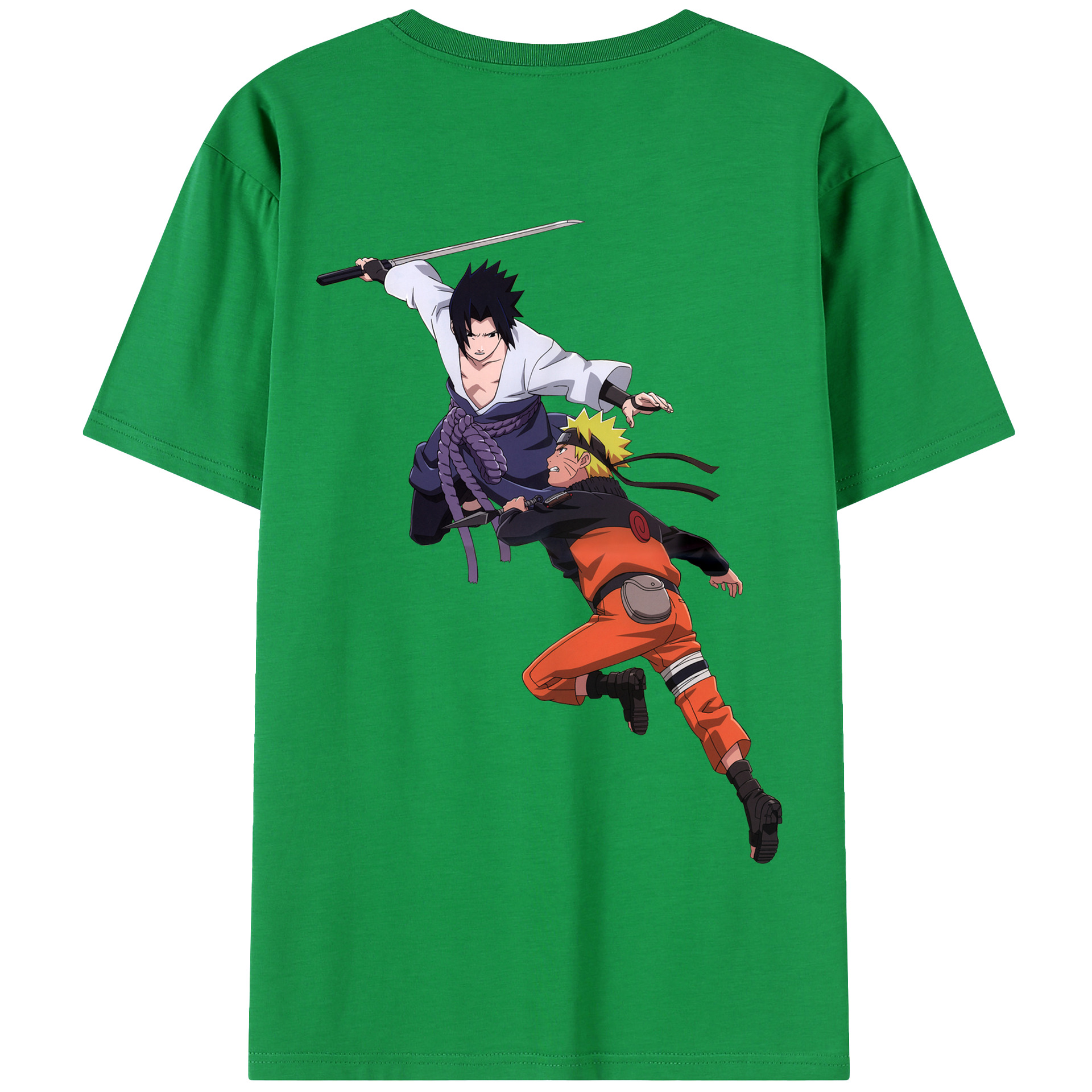 （画像用） NARUTO -ナルト- うちは サスケ Uchiha Sasuke 綿100％半袖Tシャツ（背面プリント）