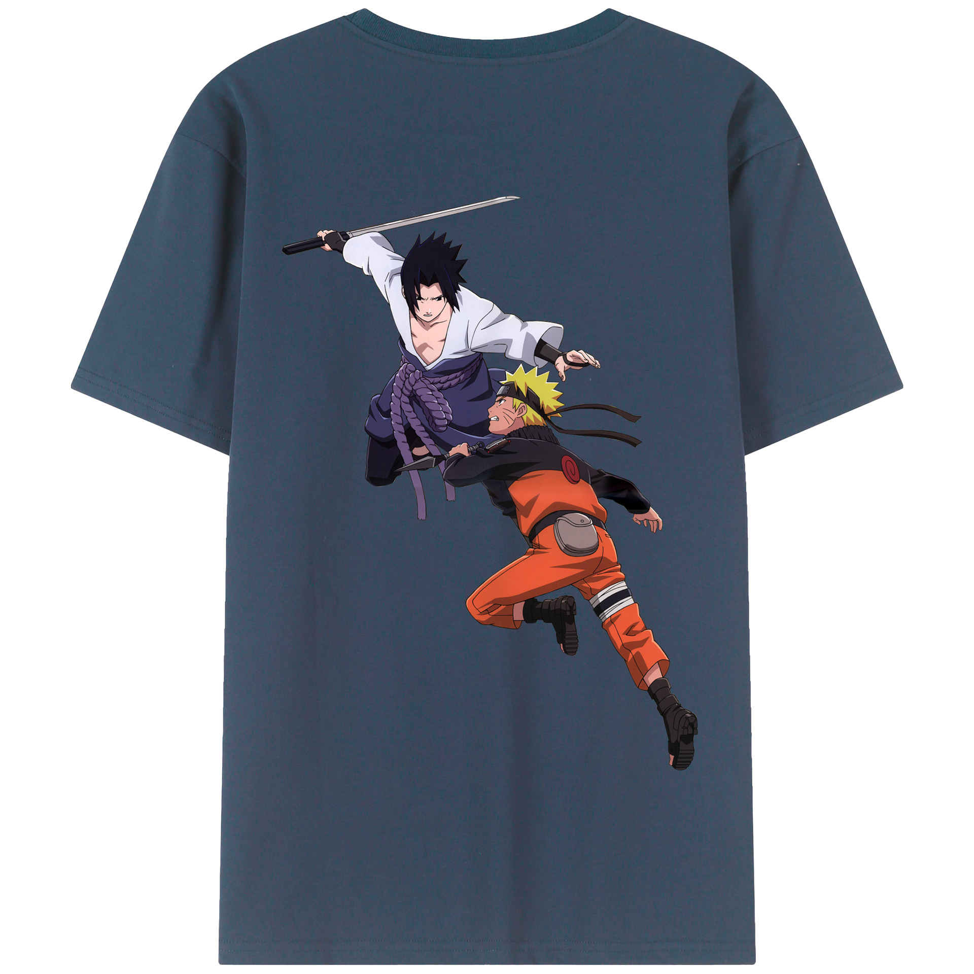 （画像用） NARUTO -ナルト- うちは サスケ Uchiha Sasuke 綿100％半袖Tシャツ（背面プリント）