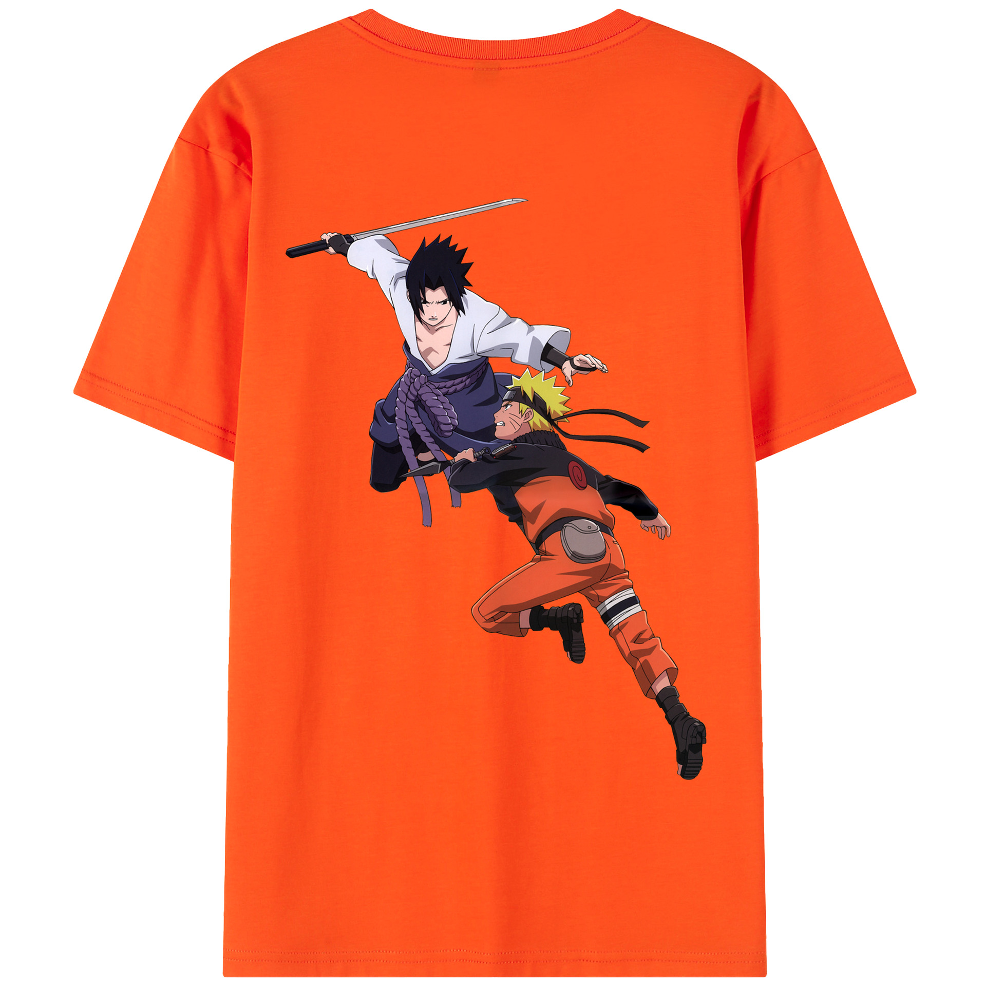 （画像用） NARUTO -ナルト- うちは サスケ Uchiha Sasuke 綿100％半袖Tシャツ（背面プリント）