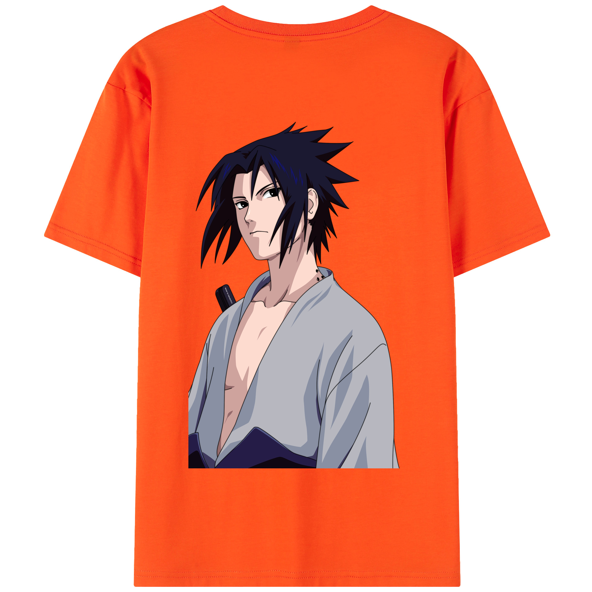（画像用） NARUTO -ナルト- うちは サスケ Uchiha Sasuke 綿100％半袖Tシャツ（背面プリント）