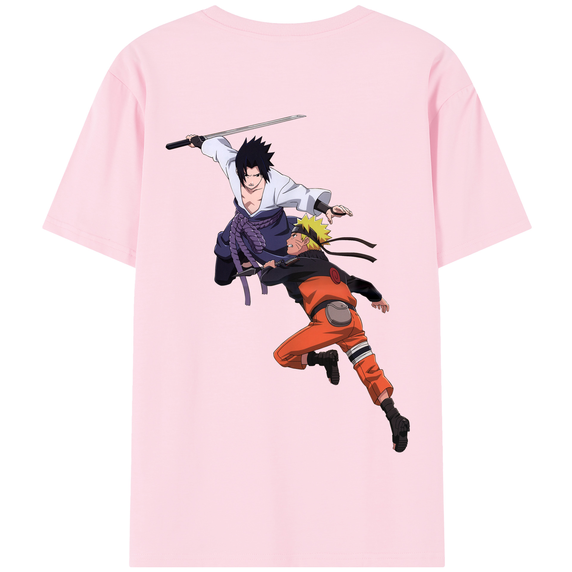 （画像用） NARUTO -ナルト- うちは サスケ Uchiha Sasuke 綿100％半袖Tシャツ（背面プリント）