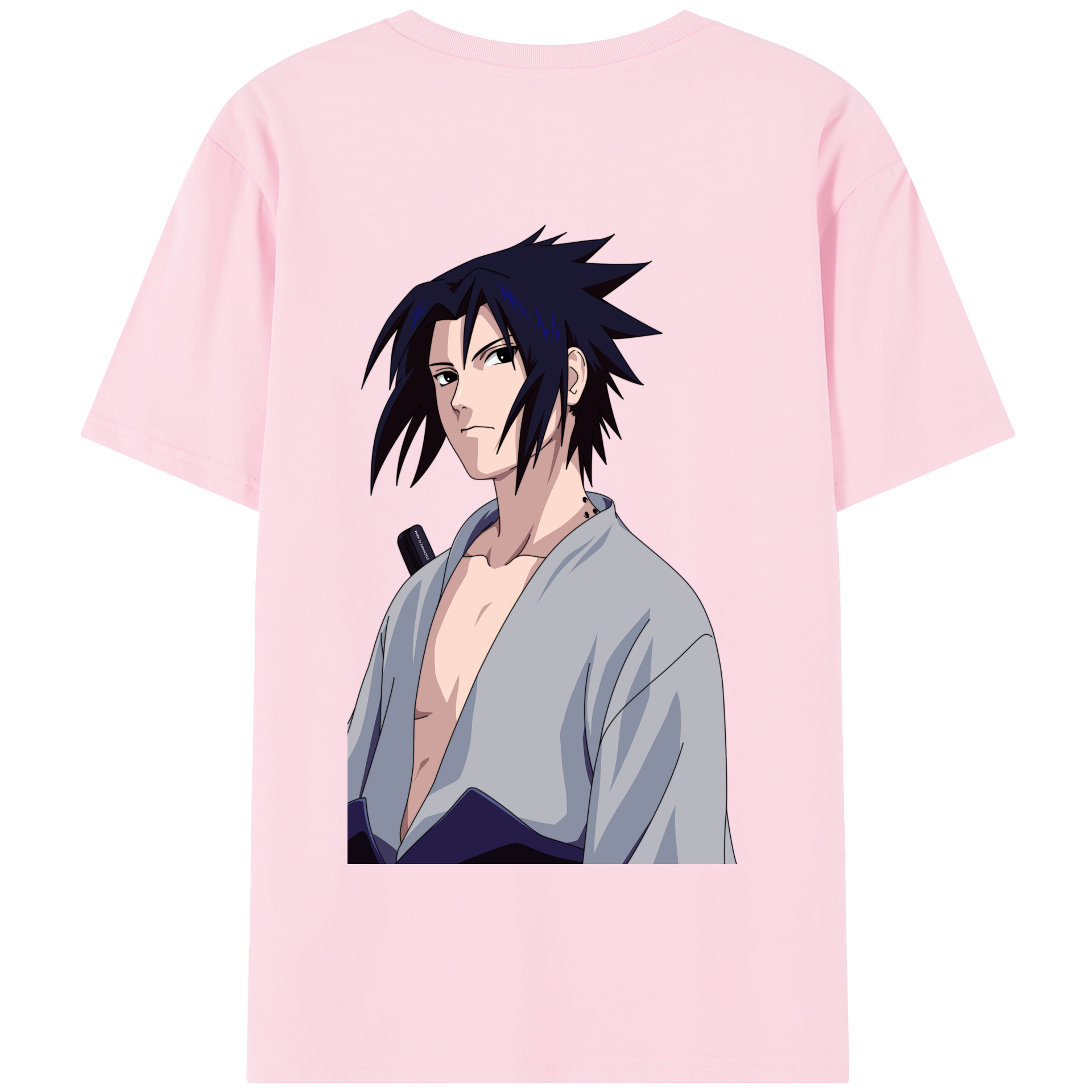 （画像用） NARUTO -ナルト- うちは サスケ Uchiha Sasuke 綿100％半袖Tシャツ（背面プリント）