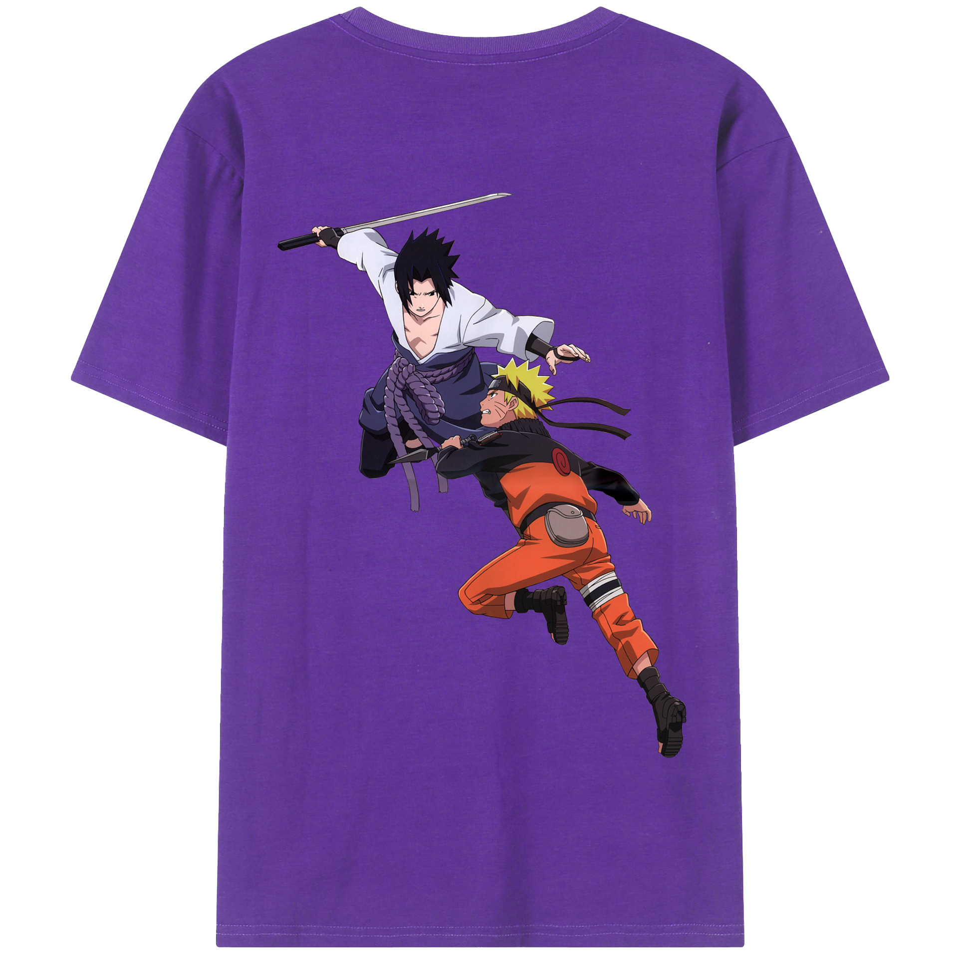 （画像用） NARUTO -ナルト- うちは サスケ Uchiha Sasuke 綿100％半袖Tシャツ（背面プリント）