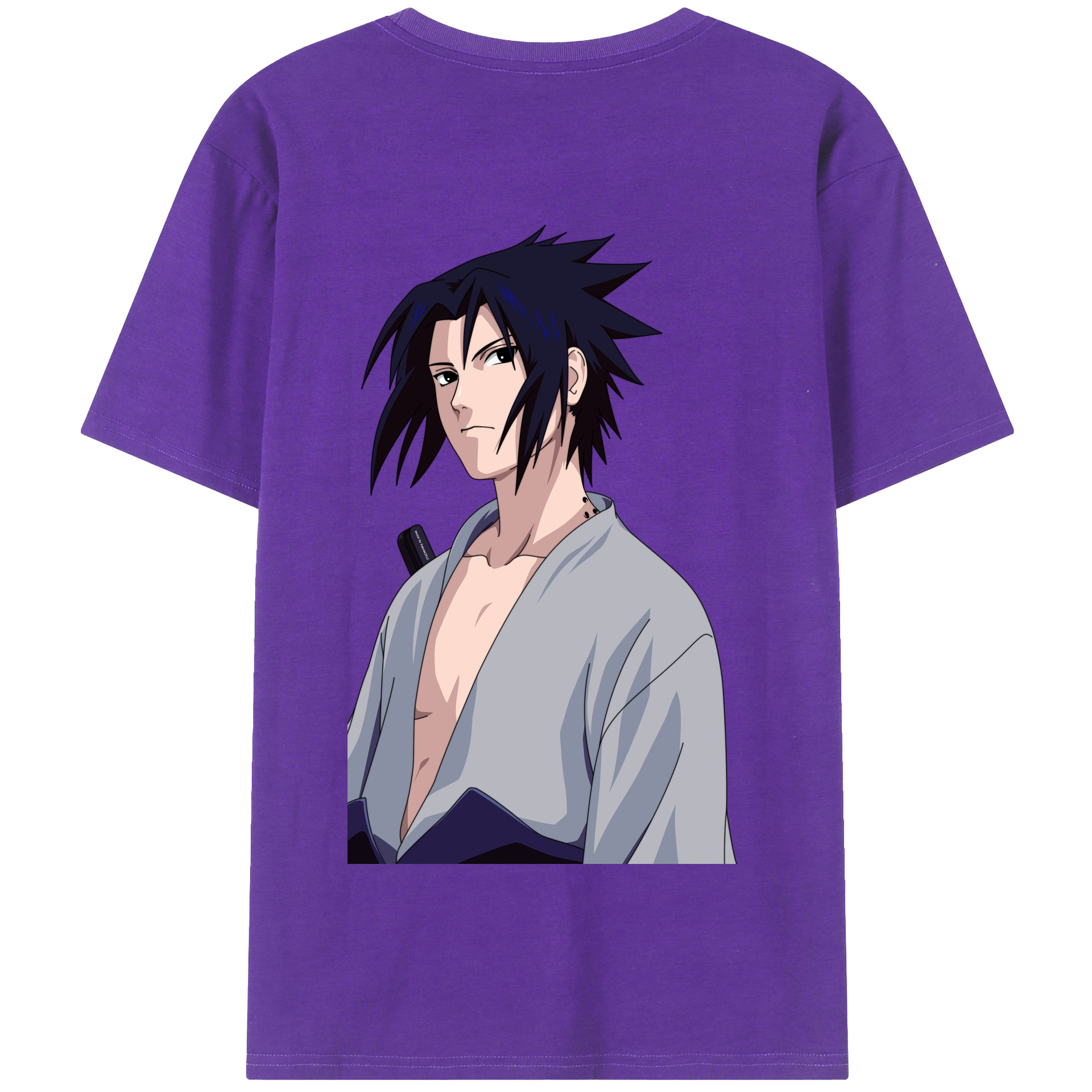 （画像用） NARUTO -ナルト- うちは サスケ Uchiha Sasuke 綿100％半袖Tシャツ（背面プリント）