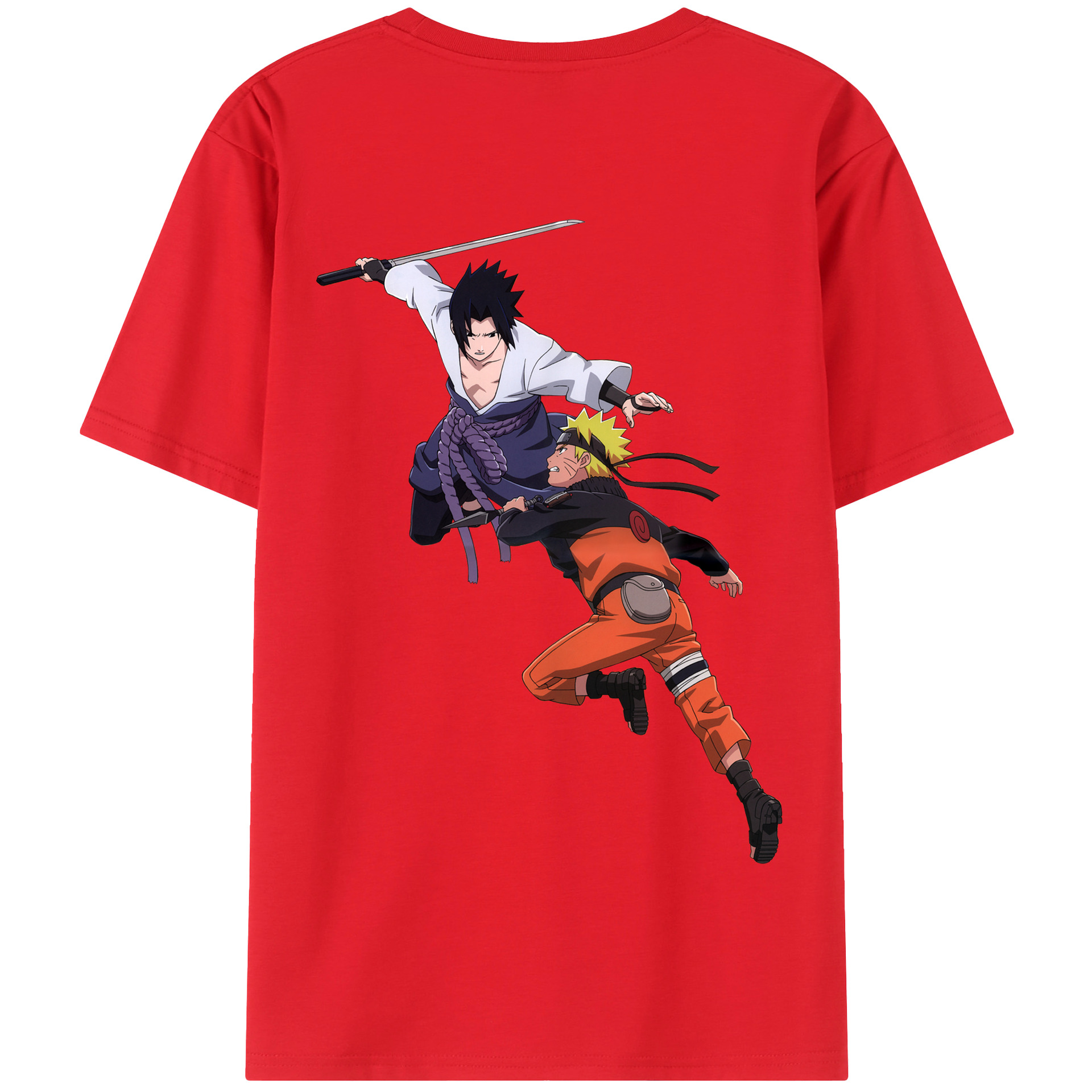 （画像用） NARUTO -ナルト- うちは サスケ Uchiha Sasuke 綿100％半袖Tシャツ（背面プリント）