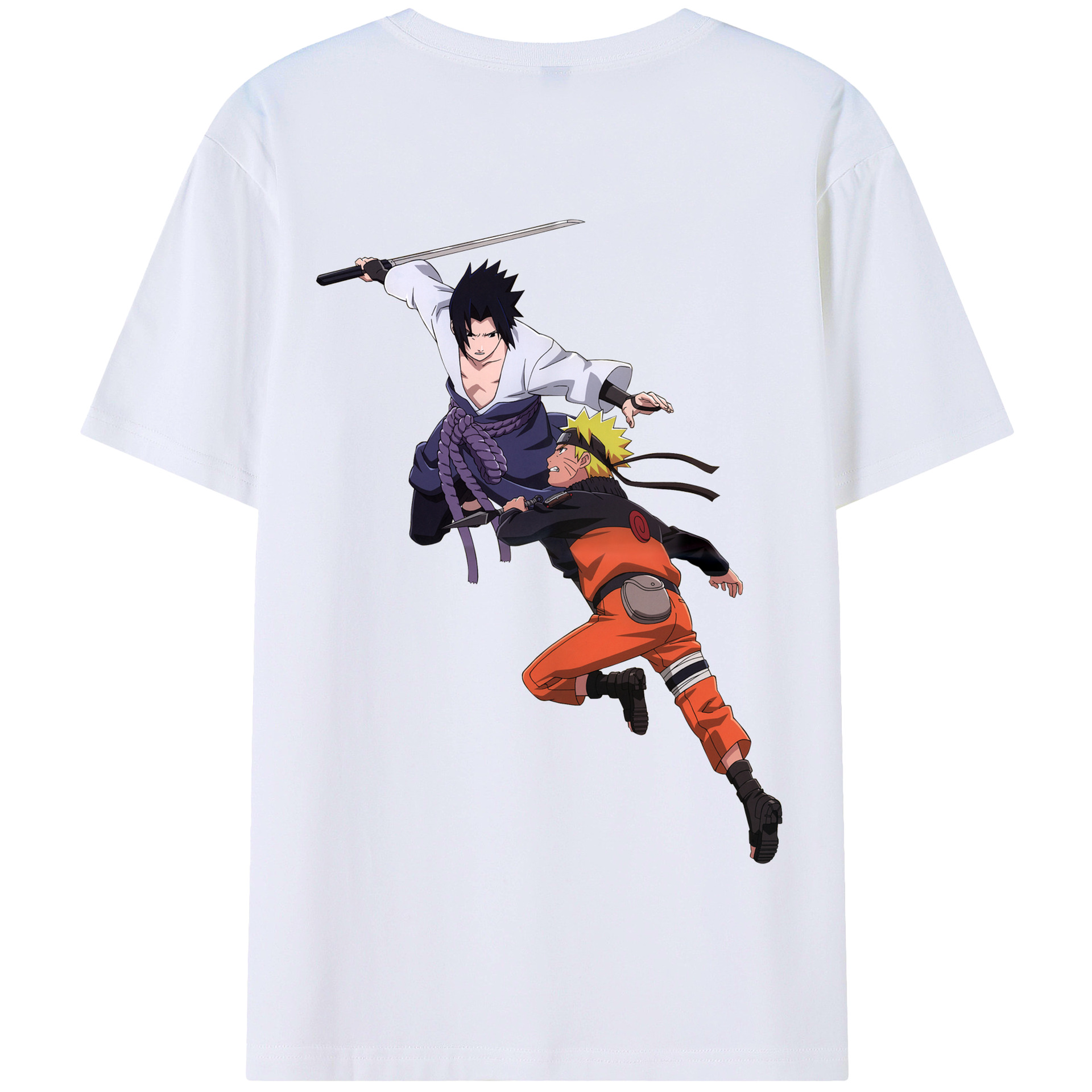 （画像用） NARUTO -ナルト- うちは サスケ Uchiha Sasuke 綿100％半袖Tシャツ（背面プリント）