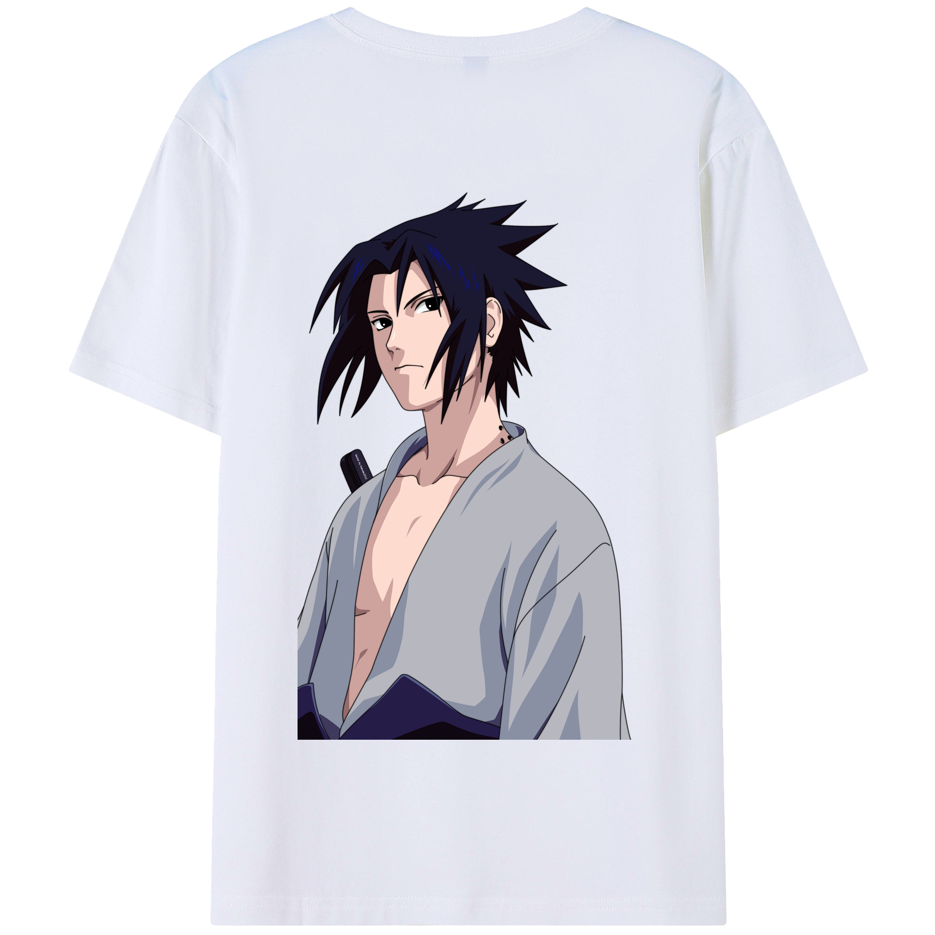 （画像用） NARUTO -ナルト- うちは サスケ Uchiha Sasuke 綿100％半袖Tシャツ（背面プリント）
