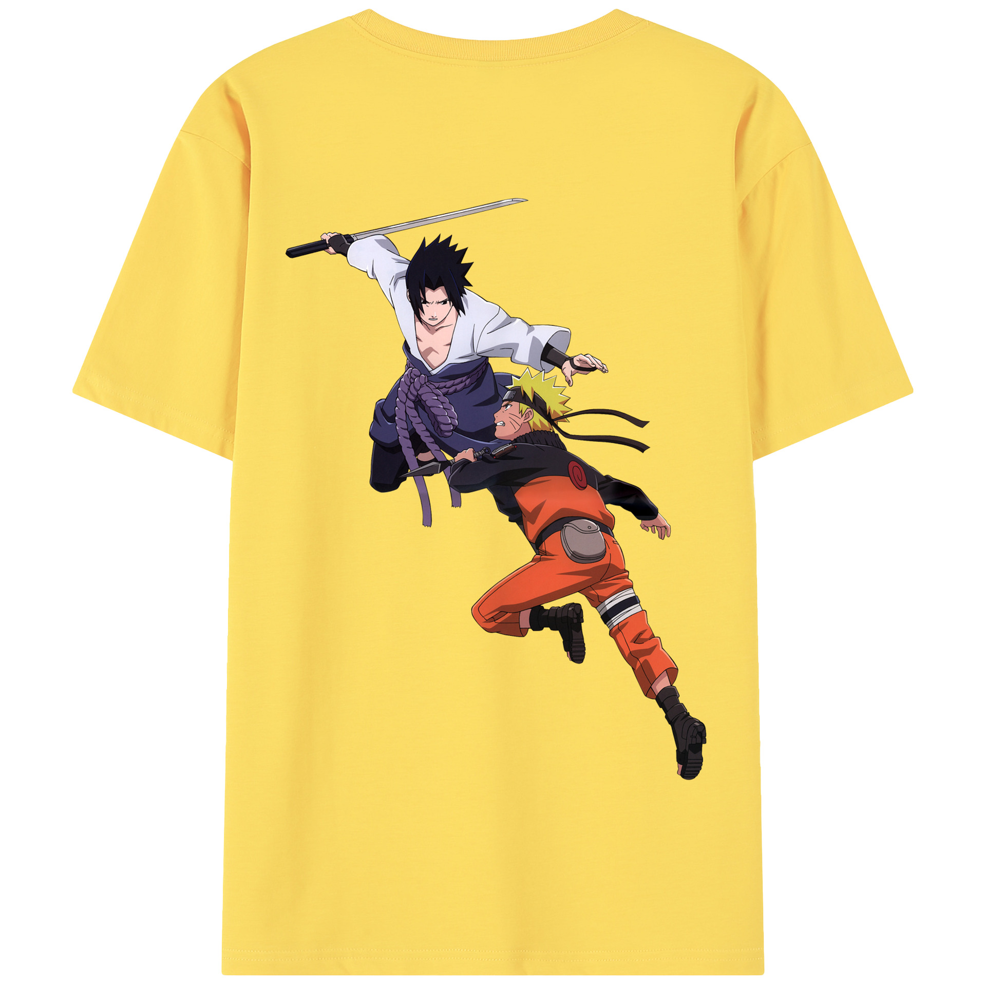（画像用） NARUTO -ナルト- うちは サスケ Uchiha Sasuke 綿100％半袖Tシャツ（背面プリント）