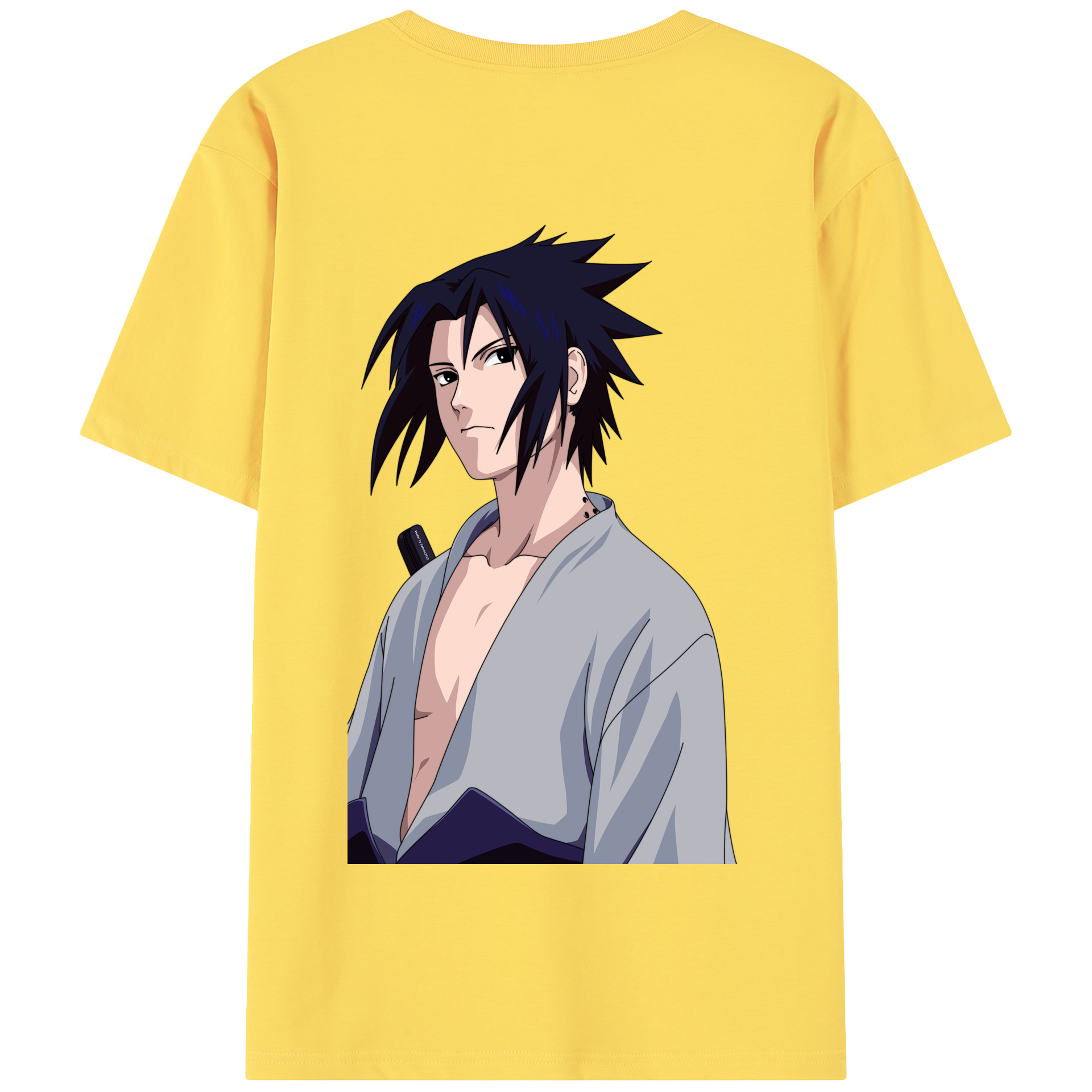 （画像用） NARUTO -ナルト- うちは サスケ Uchiha Sasuke 綿100％半袖Tシャツ（背面プリント）