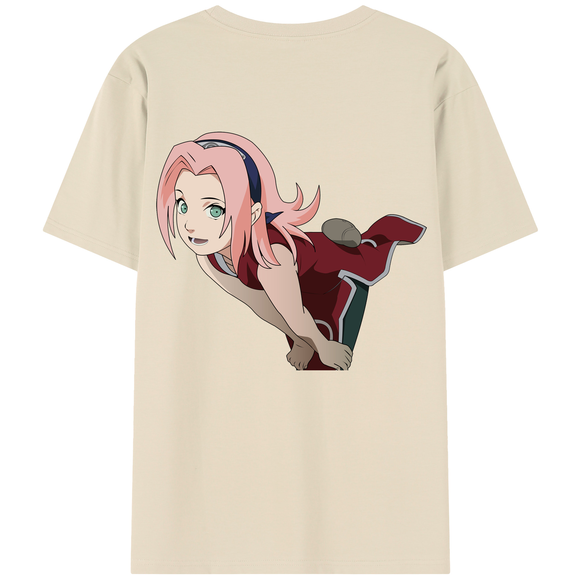 （画像用） NARUTO -ナルト- 春野サクラ Haruno Sakura 綿100％半袖Tシャツ（背面プリント）