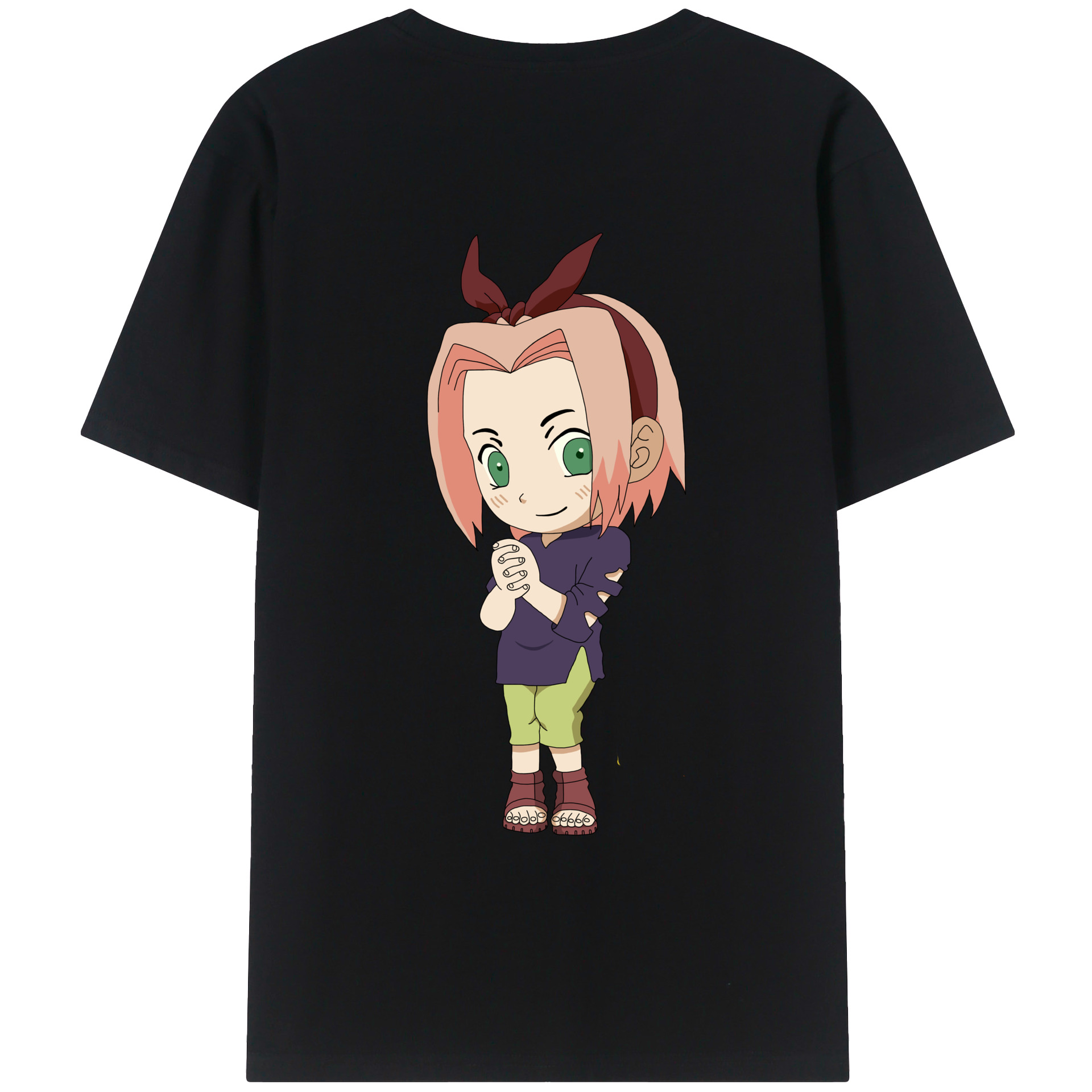 （画像用） NARUTO -ナルト- 春野サクラ Haruno Sakura 綿100％半袖Tシャツ（背面プリント）