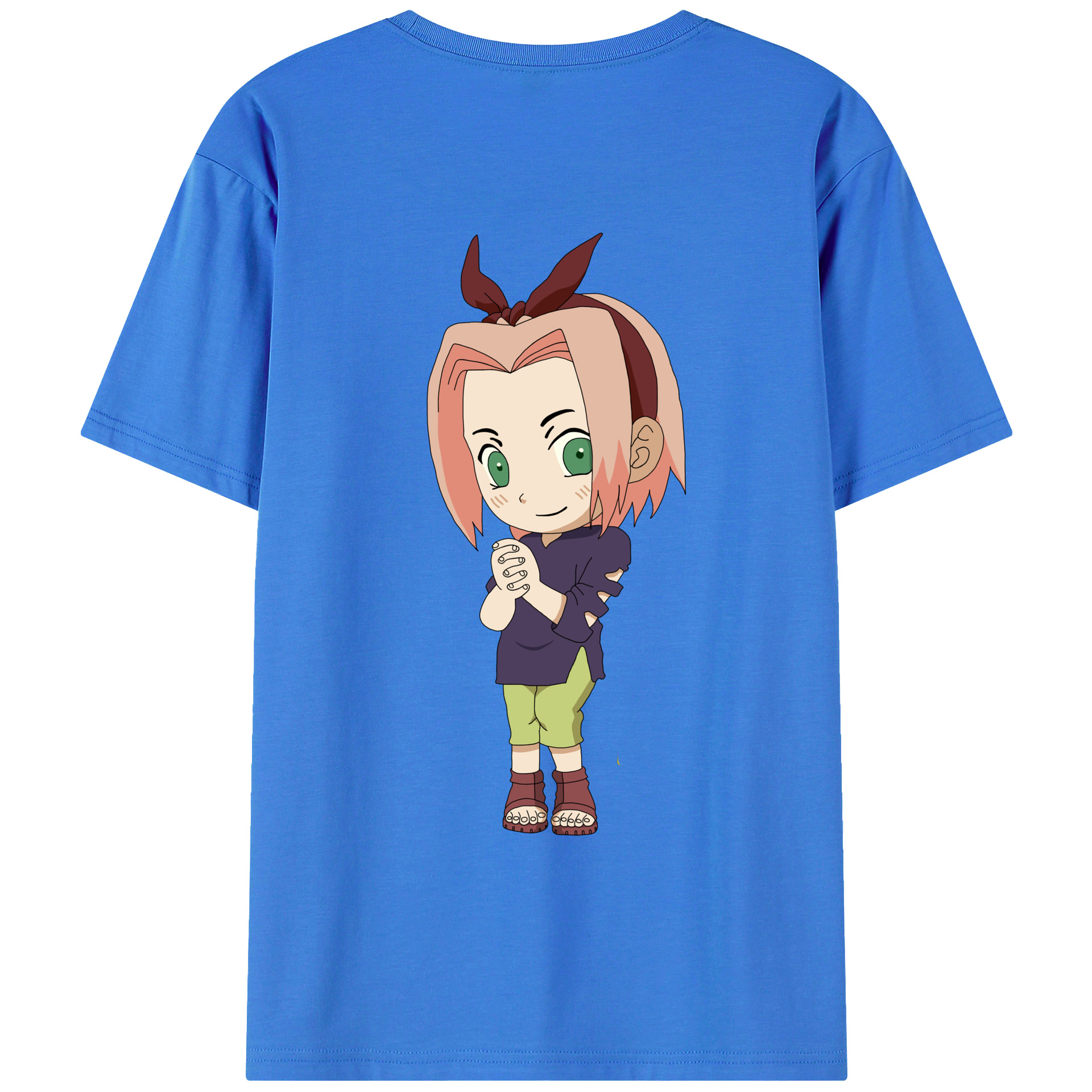 （画像用） NARUTO -ナルト- 春野サクラ Haruno Sakura 綿100％半袖Tシャツ（背面プリント）