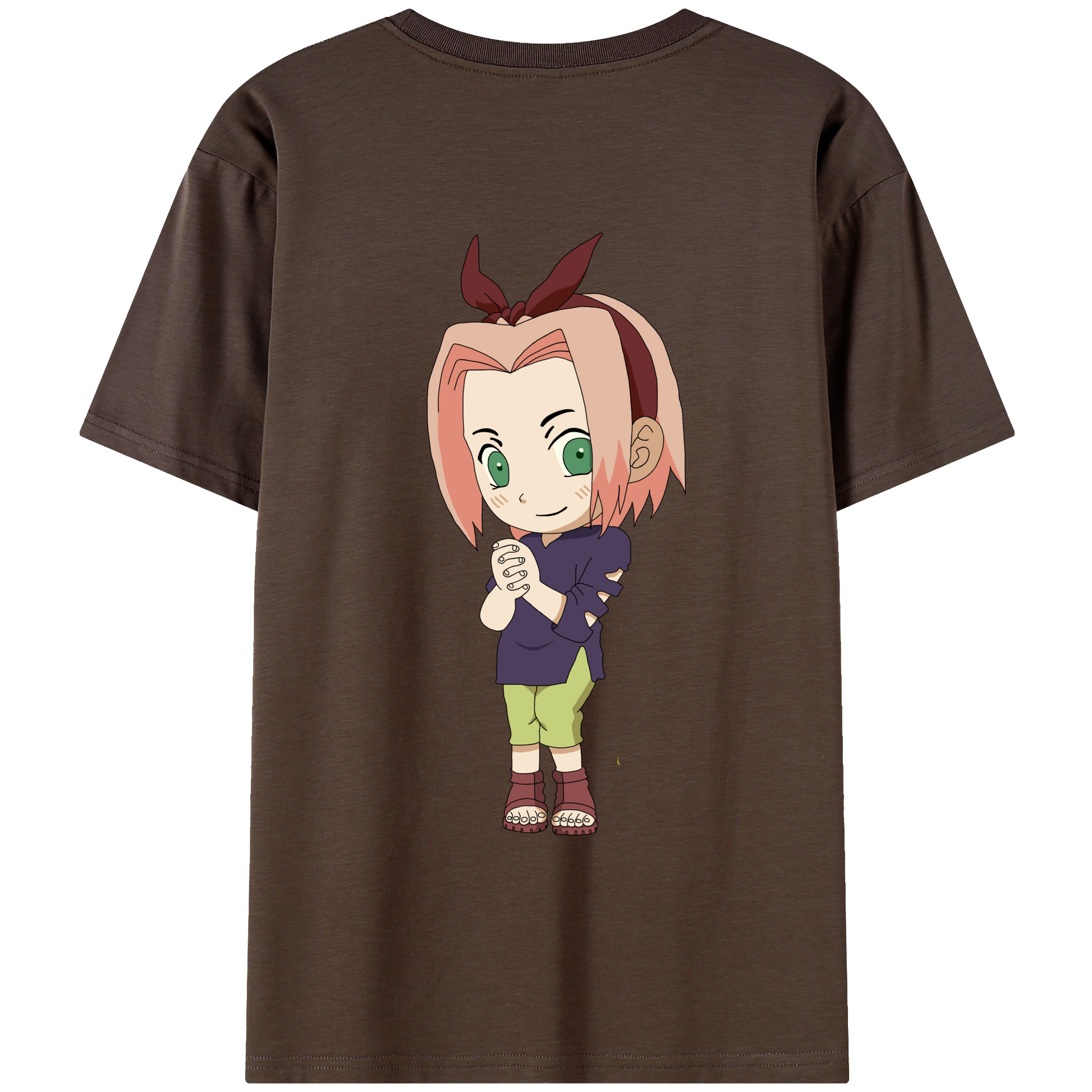 （画像用） NARUTO -ナルト- 春野サクラ Haruno Sakura 綿100％半袖Tシャツ（背面プリント）
