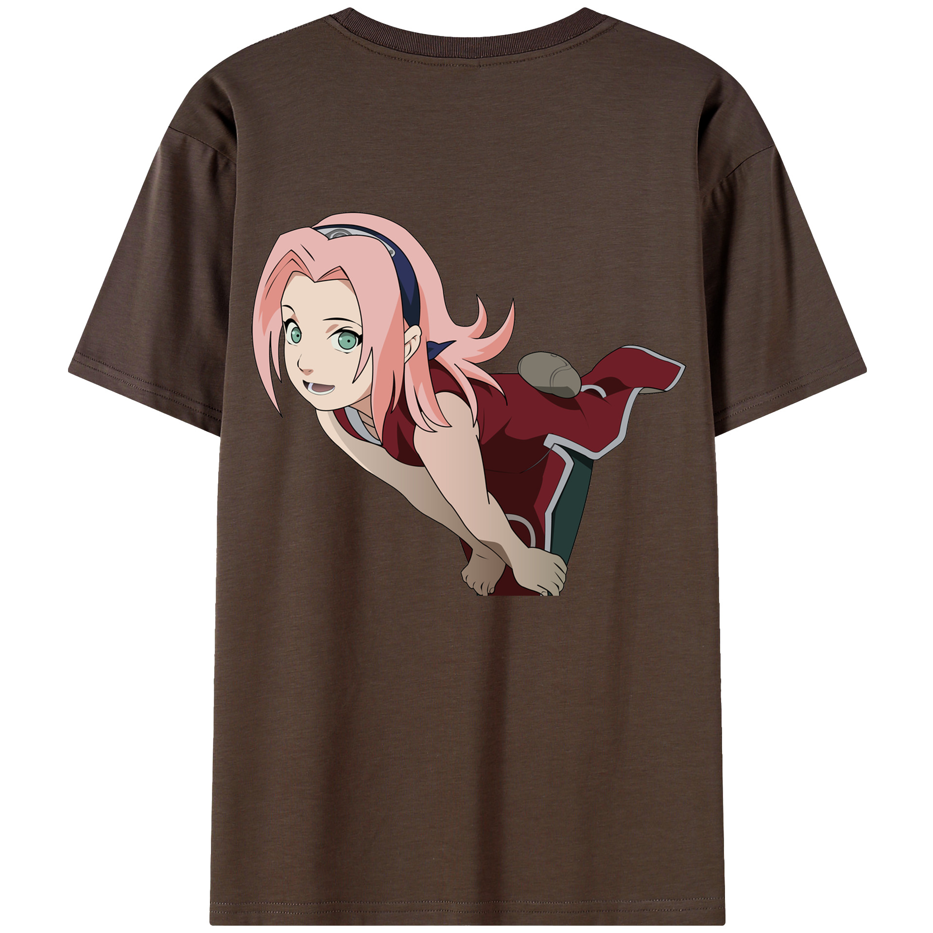 （画像用） NARUTO -ナルト- 春野サクラ Haruno Sakura 綿100％半袖Tシャツ（背面プリント）