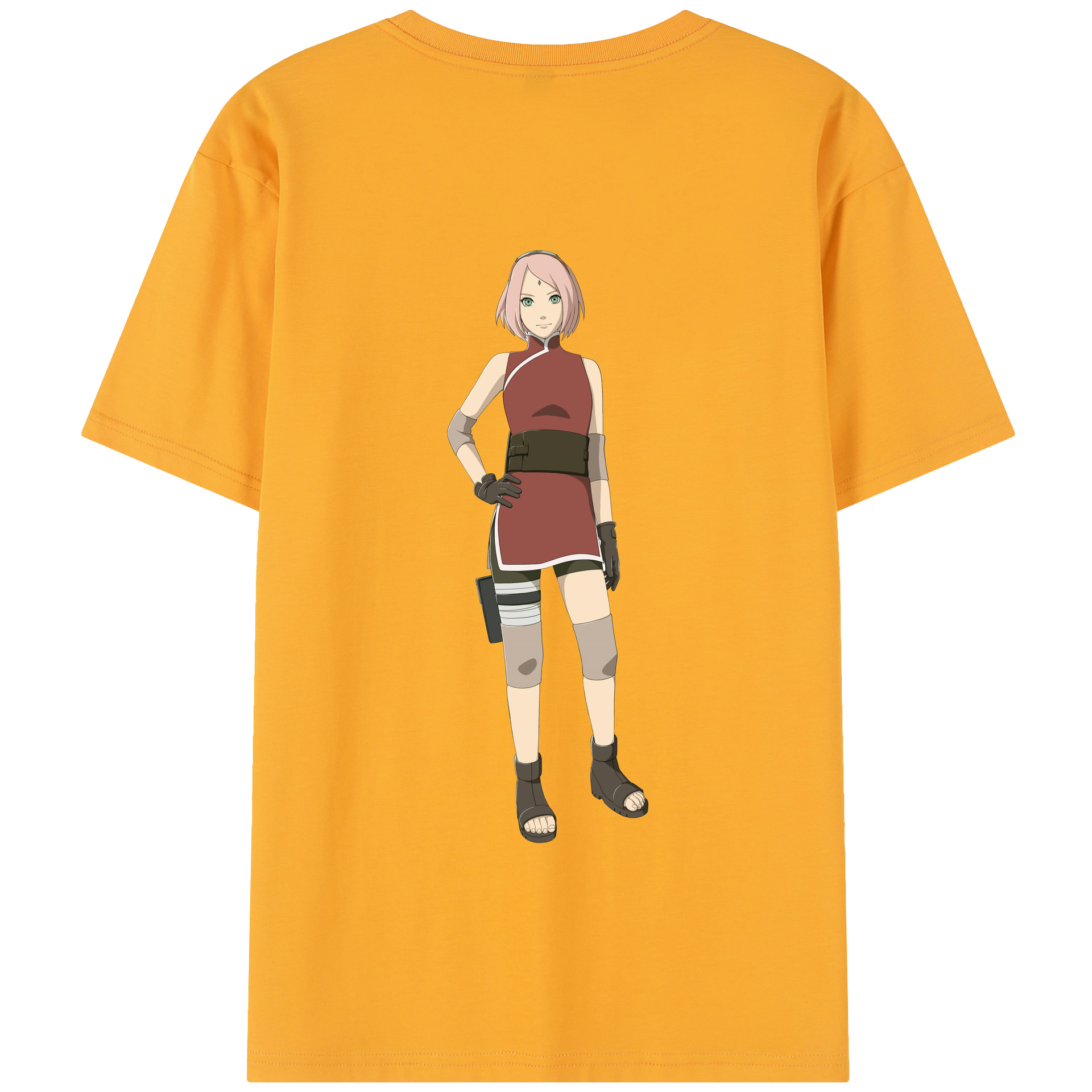 （画像用） NARUTO -ナルト- 春野サクラ Haruno Sakura 綿100％半袖Tシャツ（背面プリント）