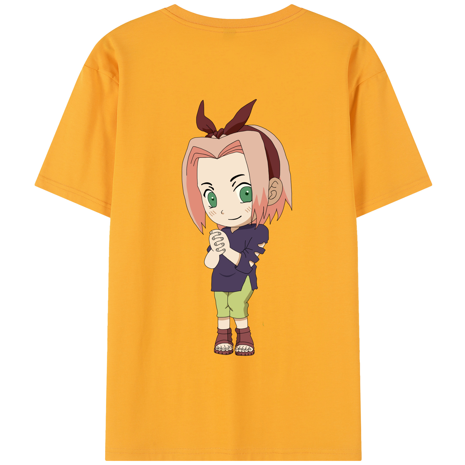 （画像用） NARUTO -ナルト- 春野サクラ Haruno Sakura 綿100％半袖Tシャツ（背面プリント）