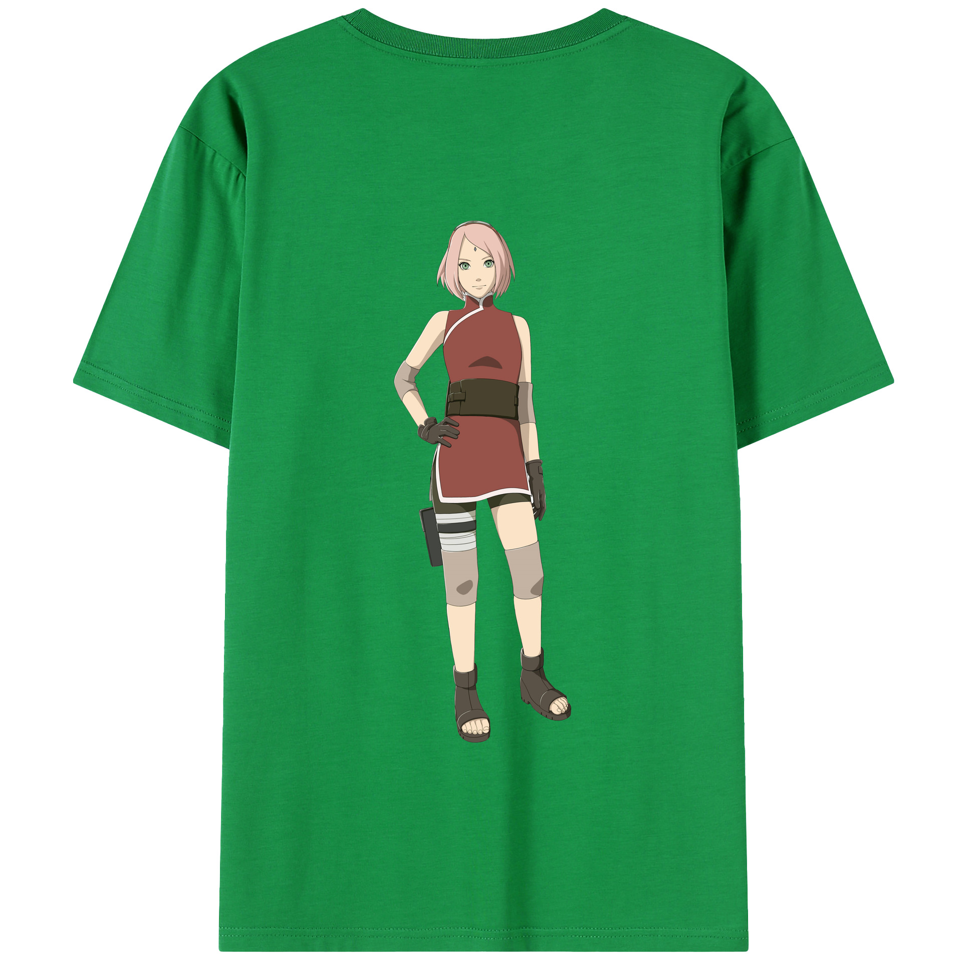 （画像用） NARUTO -ナルト- 春野サクラ Haruno Sakura 綿100％半袖Tシャツ（背面プリント）