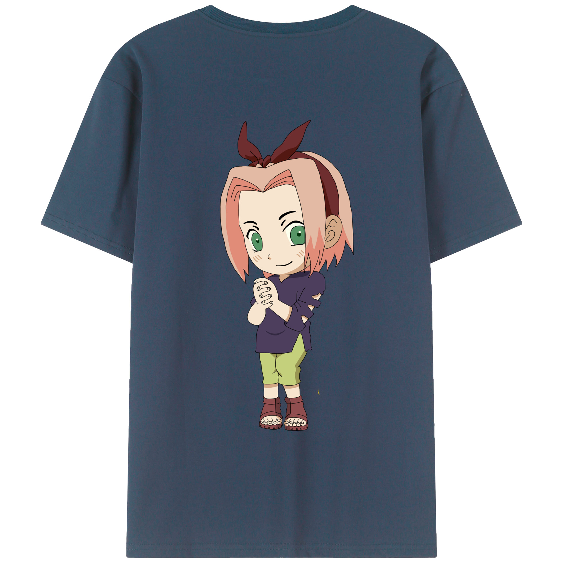 （画像用） NARUTO -ナルト- 春野サクラ Haruno Sakura 綿100％半袖Tシャツ（背面プリント）