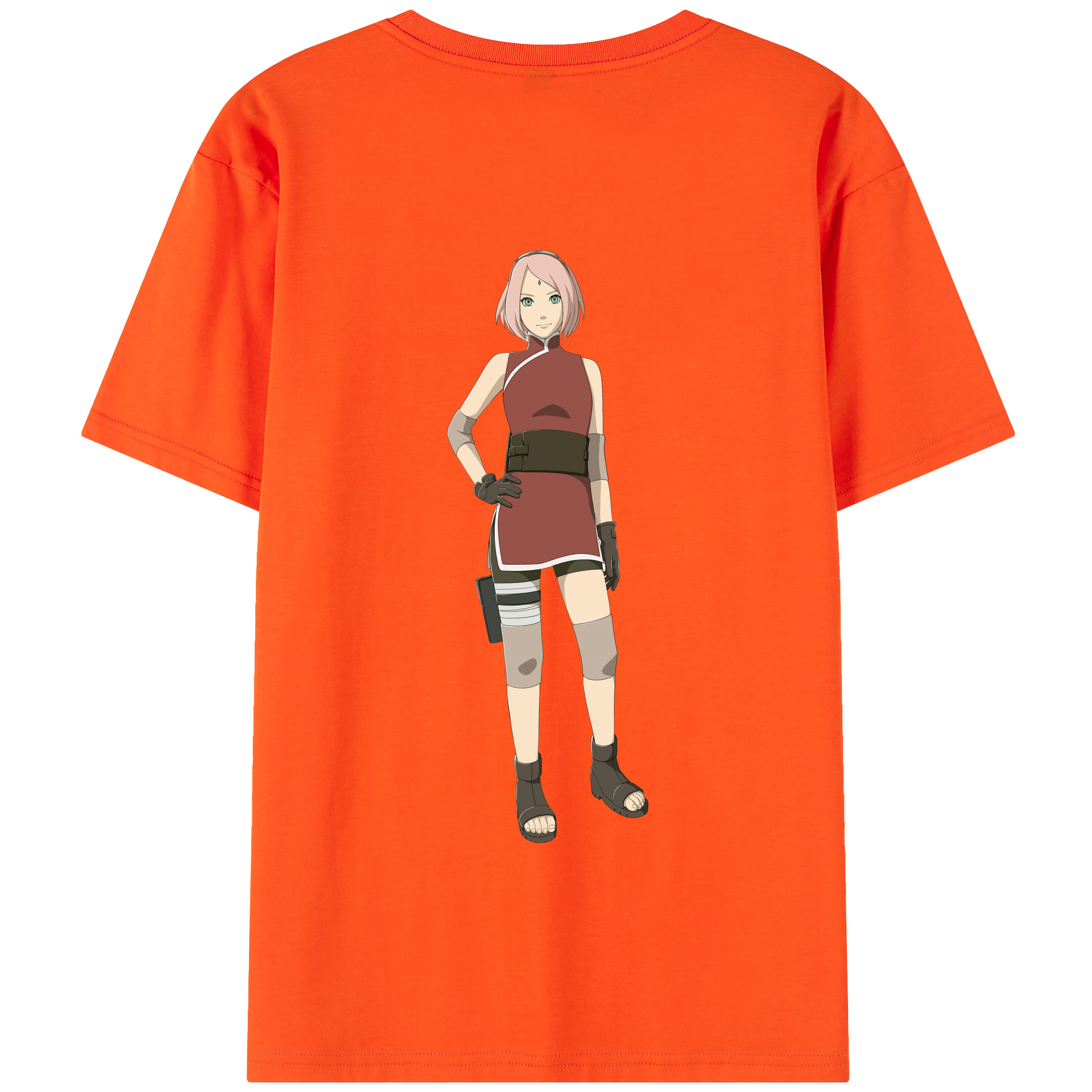 （画像用） NARUTO -ナルト- 春野サクラ Haruno Sakura 綿100％半袖Tシャツ（背面プリント）