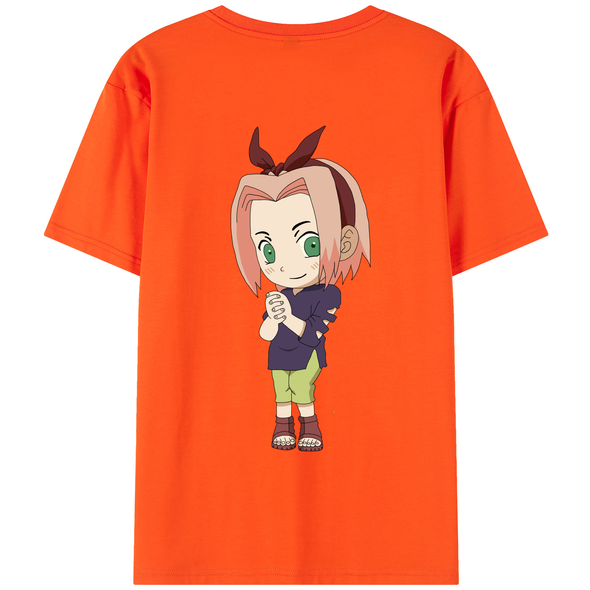 （画像用） NARUTO -ナルト- 春野サクラ Haruno Sakura 綿100％半袖Tシャツ（背面プリント）