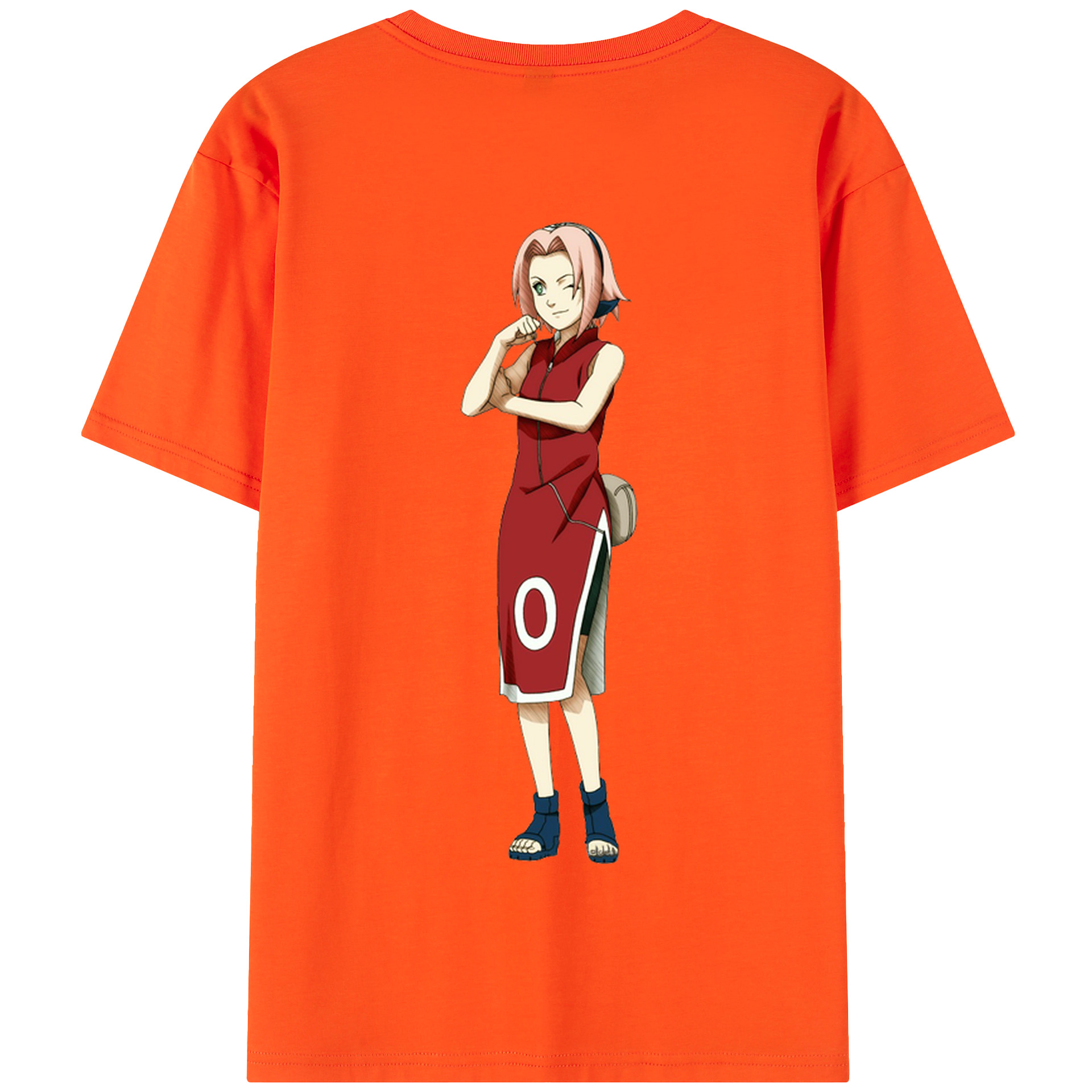 （画像用） NARUTO -ナルト- 春野サクラ Haruno Sakura 綿100％半袖Tシャツ（背面プリント）