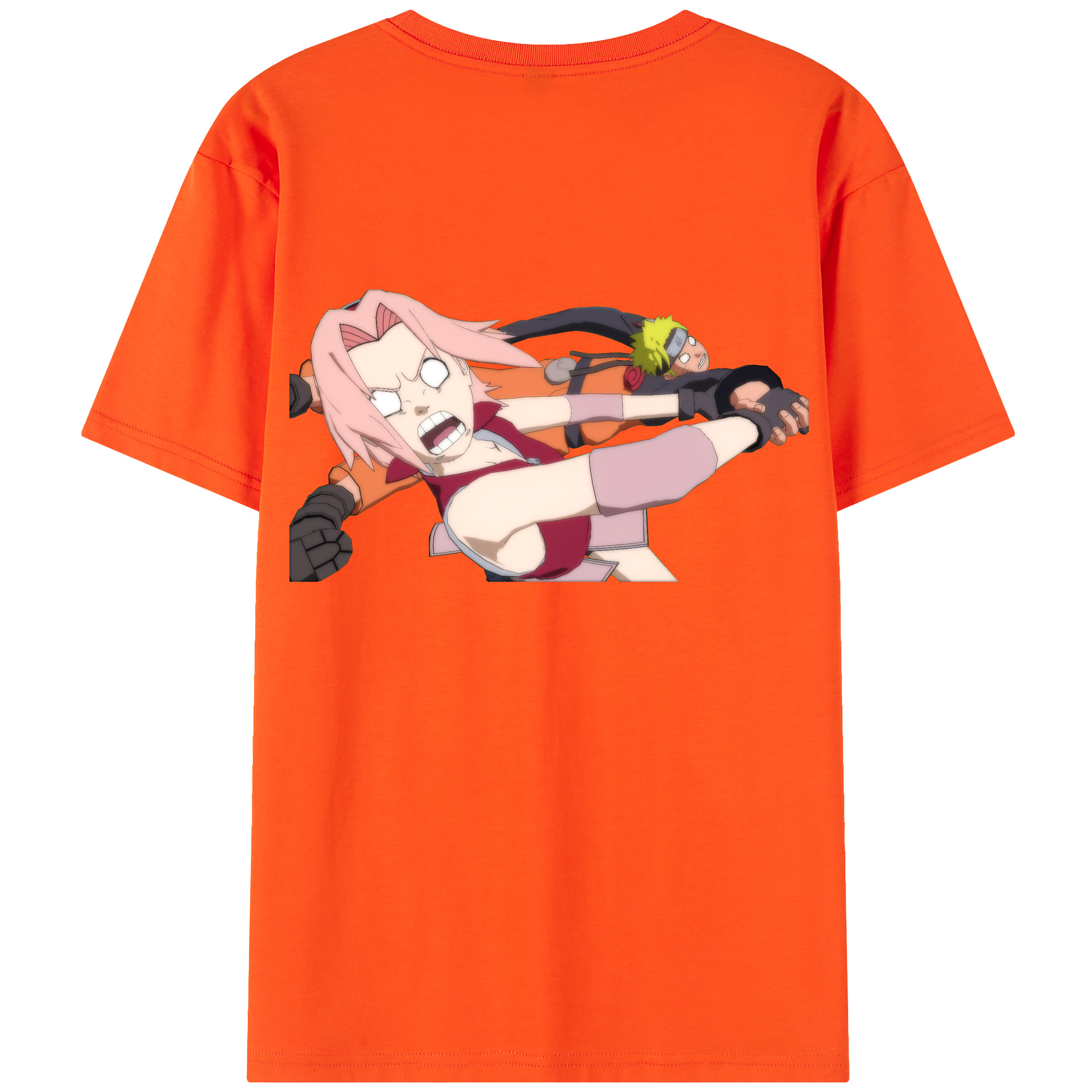 （画像用） NARUTO -ナルト- 春野サクラ Haruno Sakura 綿100％半袖Tシャツ（背面プリント）