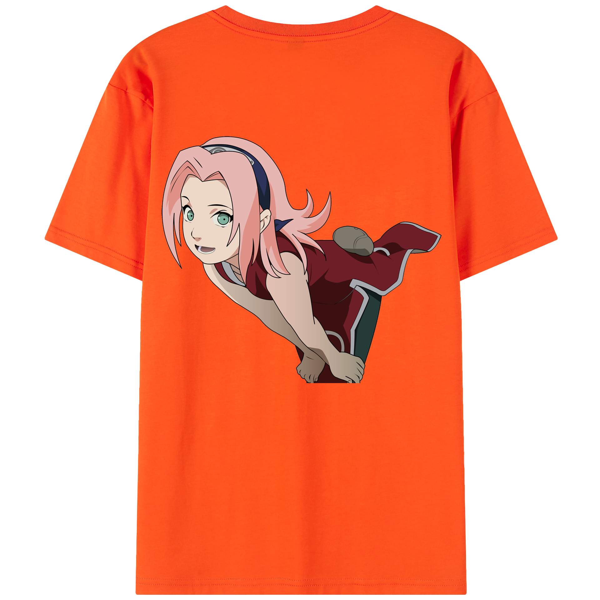（画像用） NARUTO -ナルト- 春野サクラ Haruno Sakura 綿100％半袖Tシャツ（背面プリント）